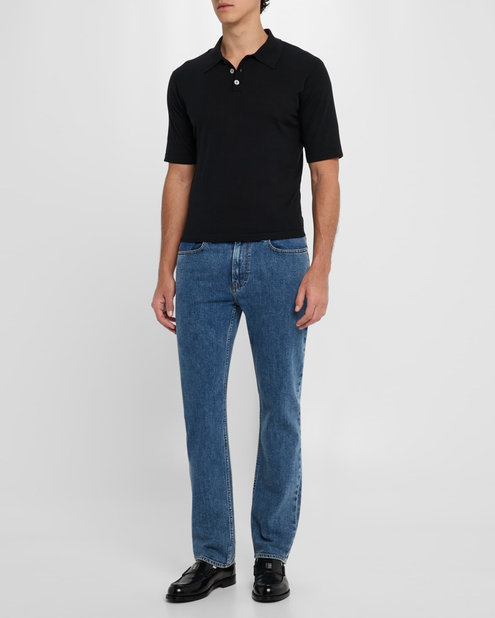 Men's Cotton Silk Polo Sweater 1