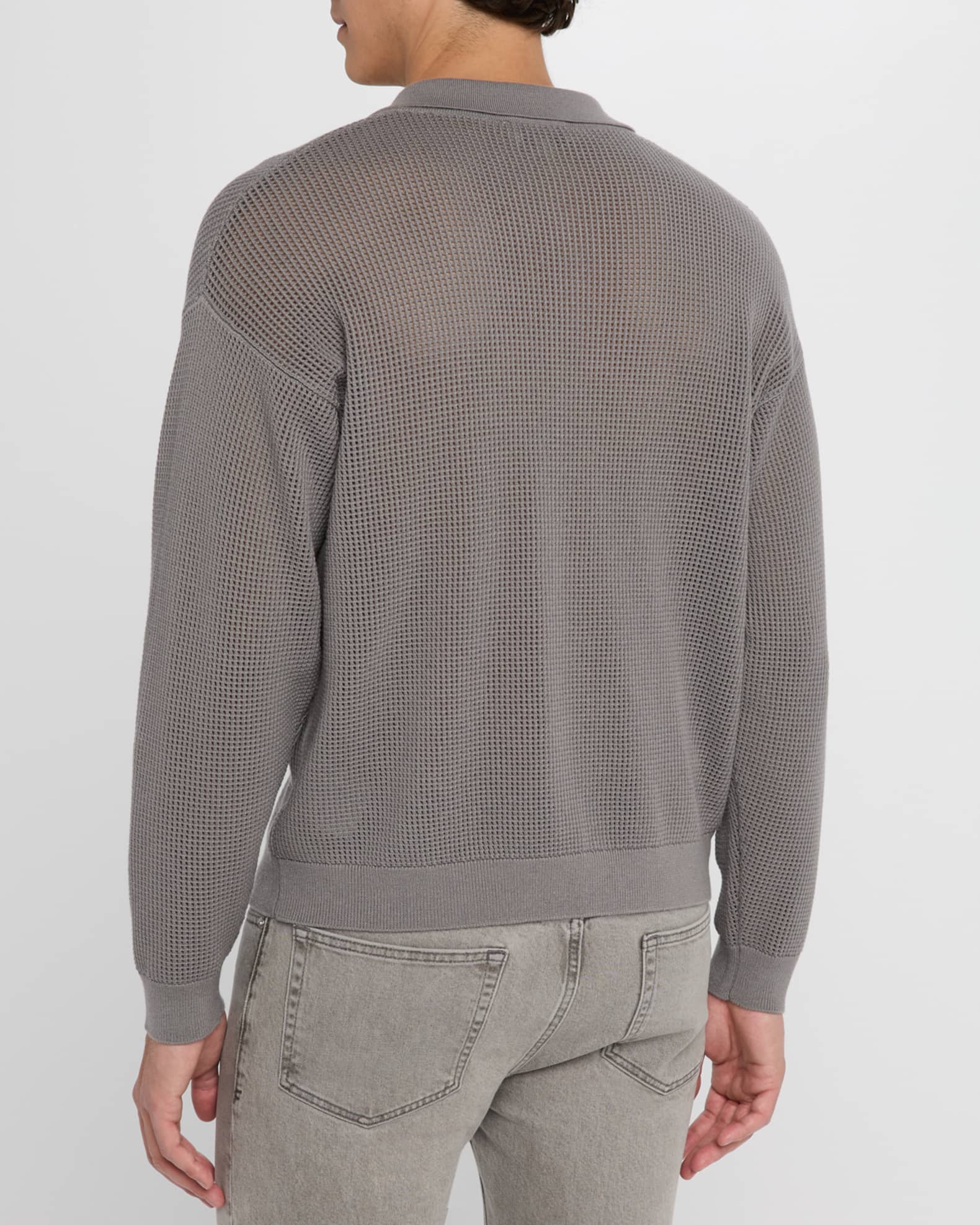 FRAME Men's Mesh-Knit Buttoned Cardigan | Neiman Marcus