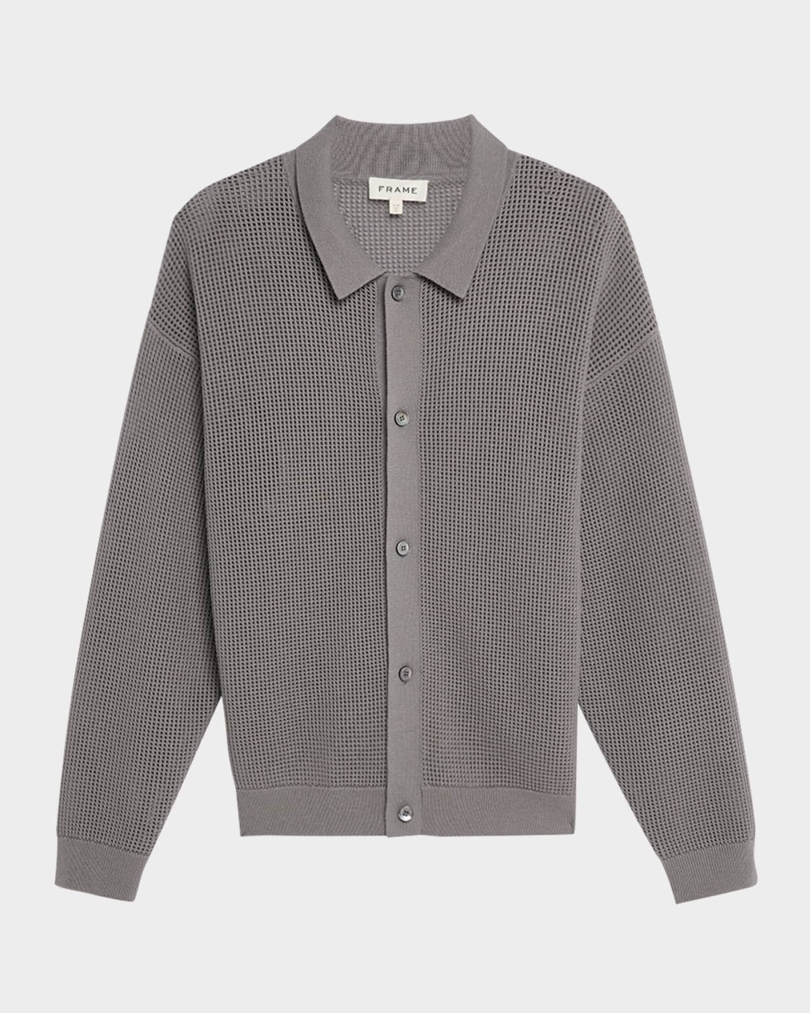 【新品未使用】Mesh Knitted Buttoned Cardigan YOKE | MESH KNITTED BUTTONED CARDIGAN(BOTTLE GREEN