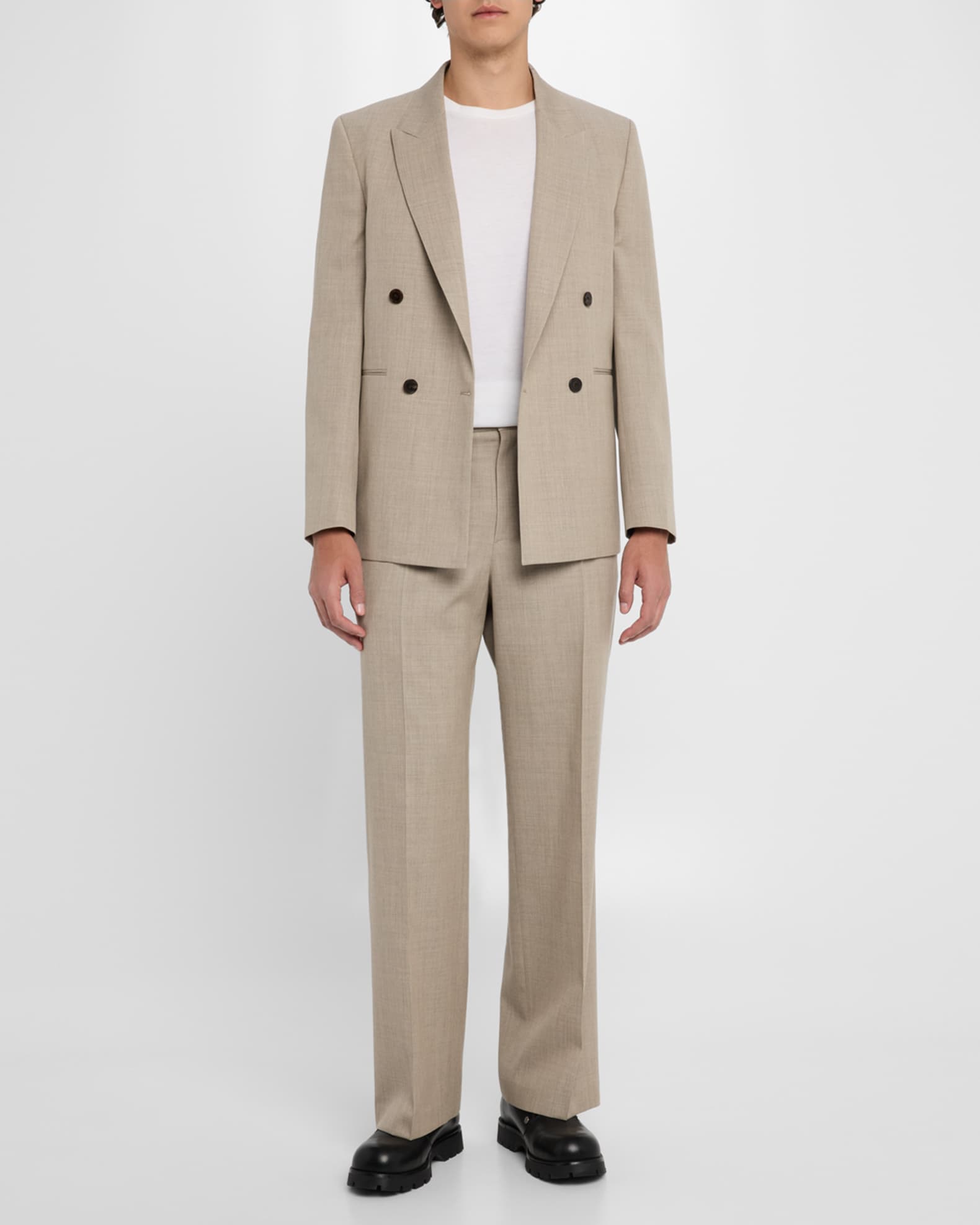 Men's Wide Leg Wool Trousers 1