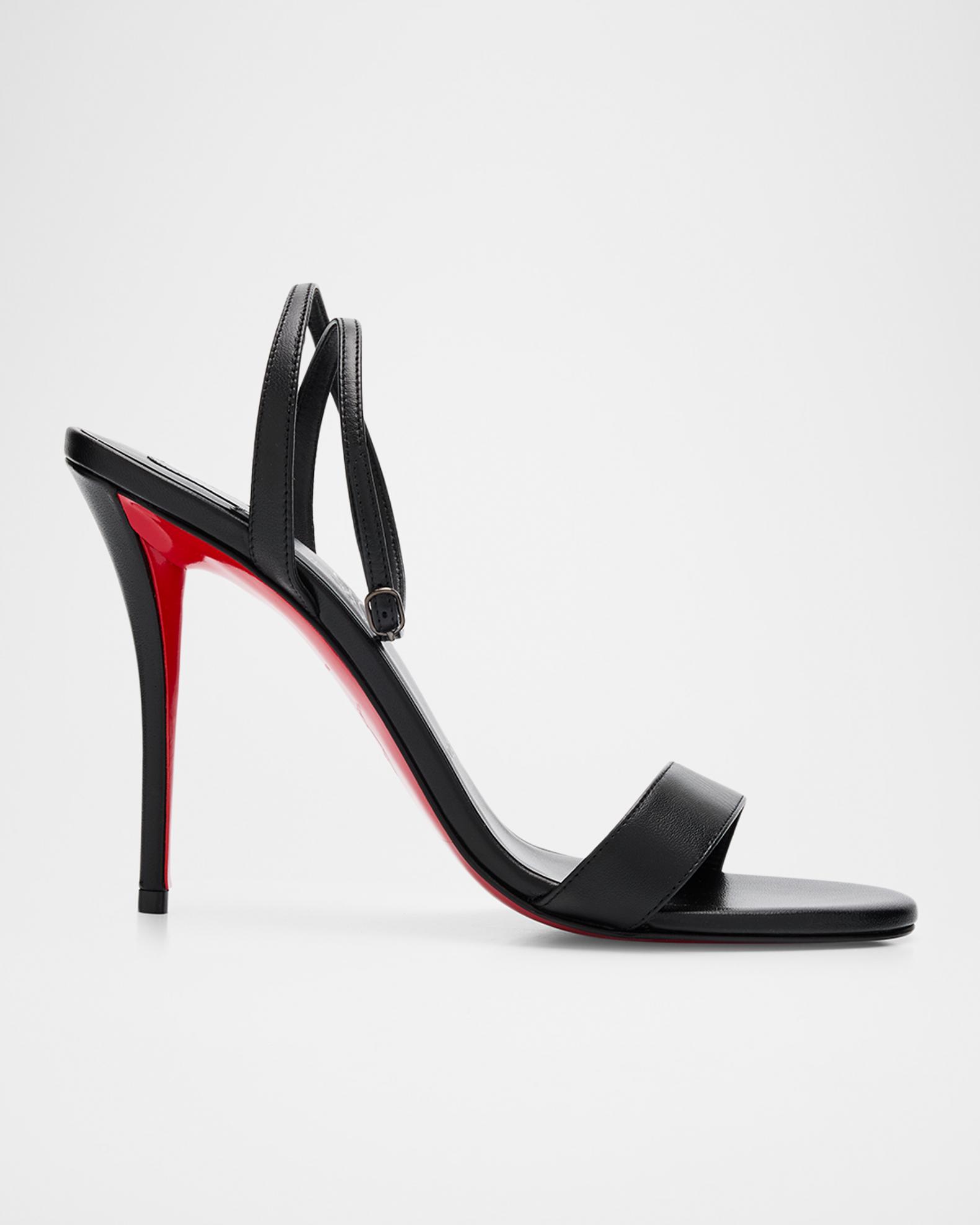 Christian Louboutin 100mm Miss Z Leather Sandals | Neiman Marcus