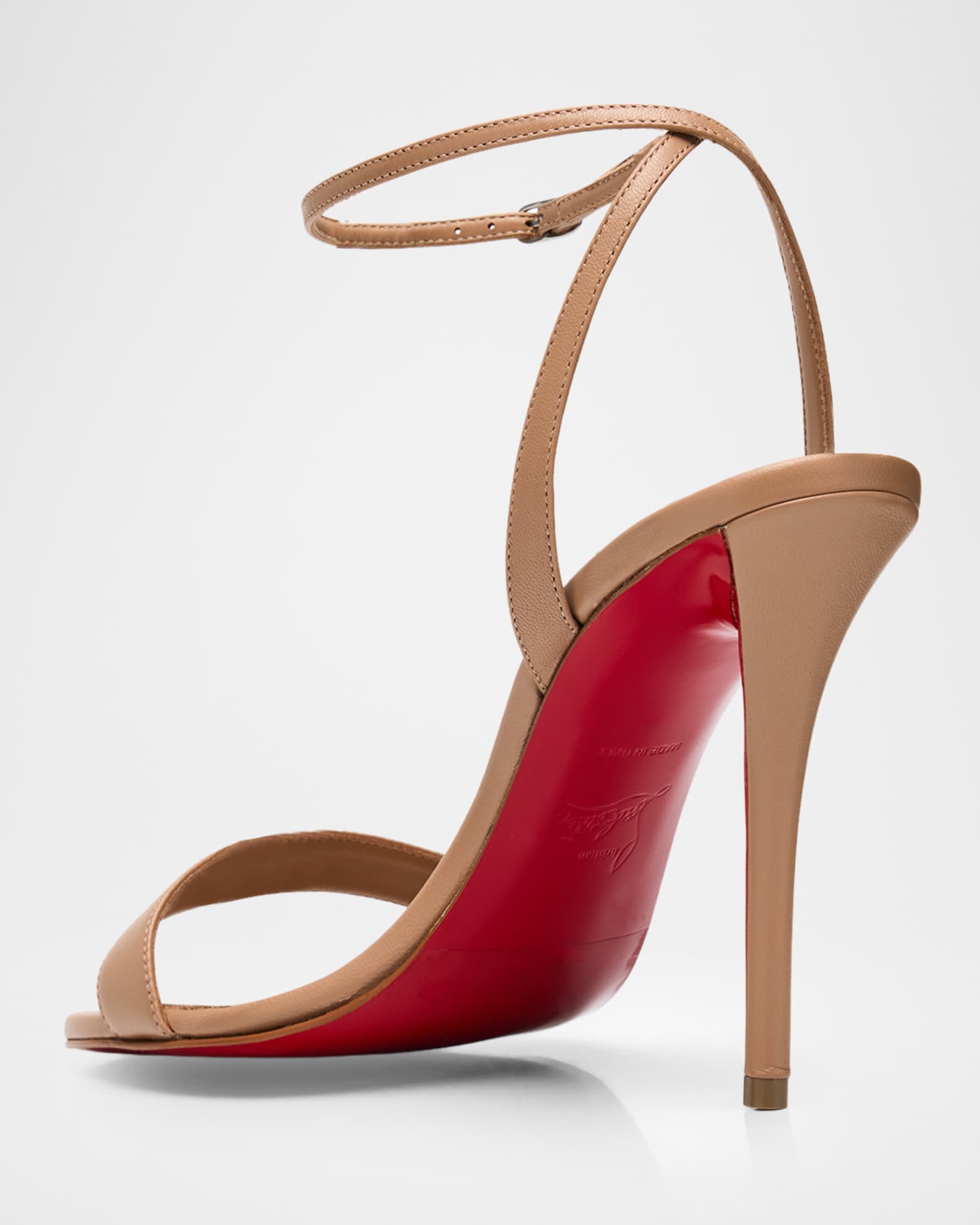 Christian Louboutin 100mm Miss Z Leather Sandals | Neiman Marcus