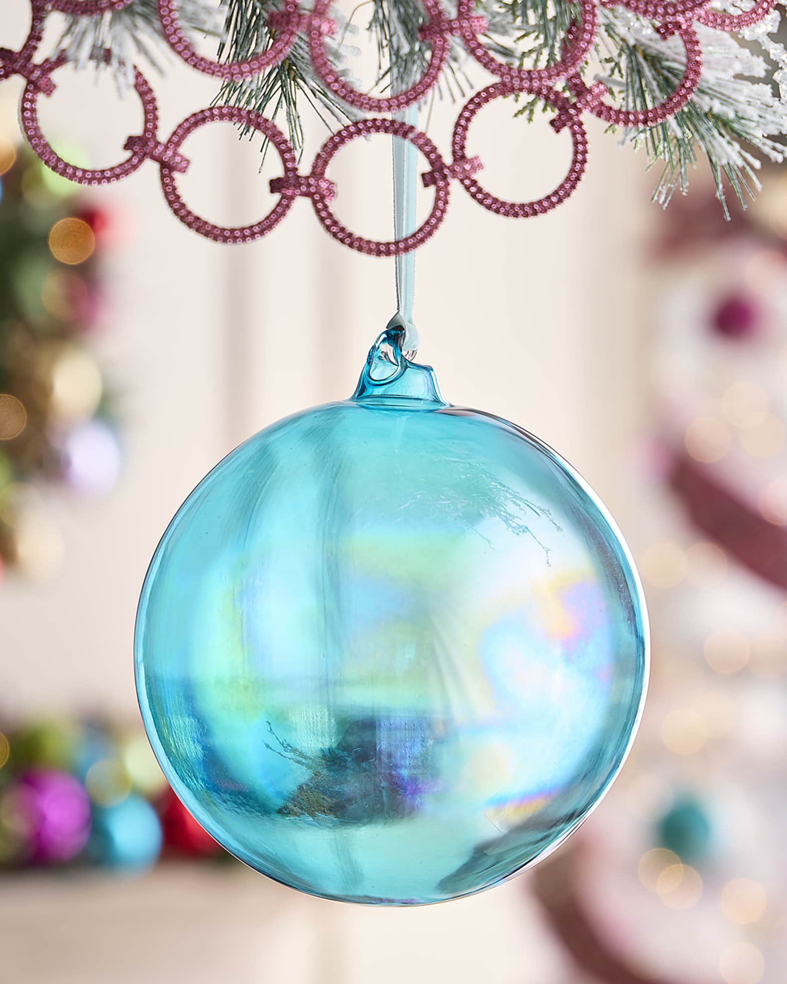 Jim Marvin Majestic Cobalt Glass Ball Christmas Ornament | Neiman