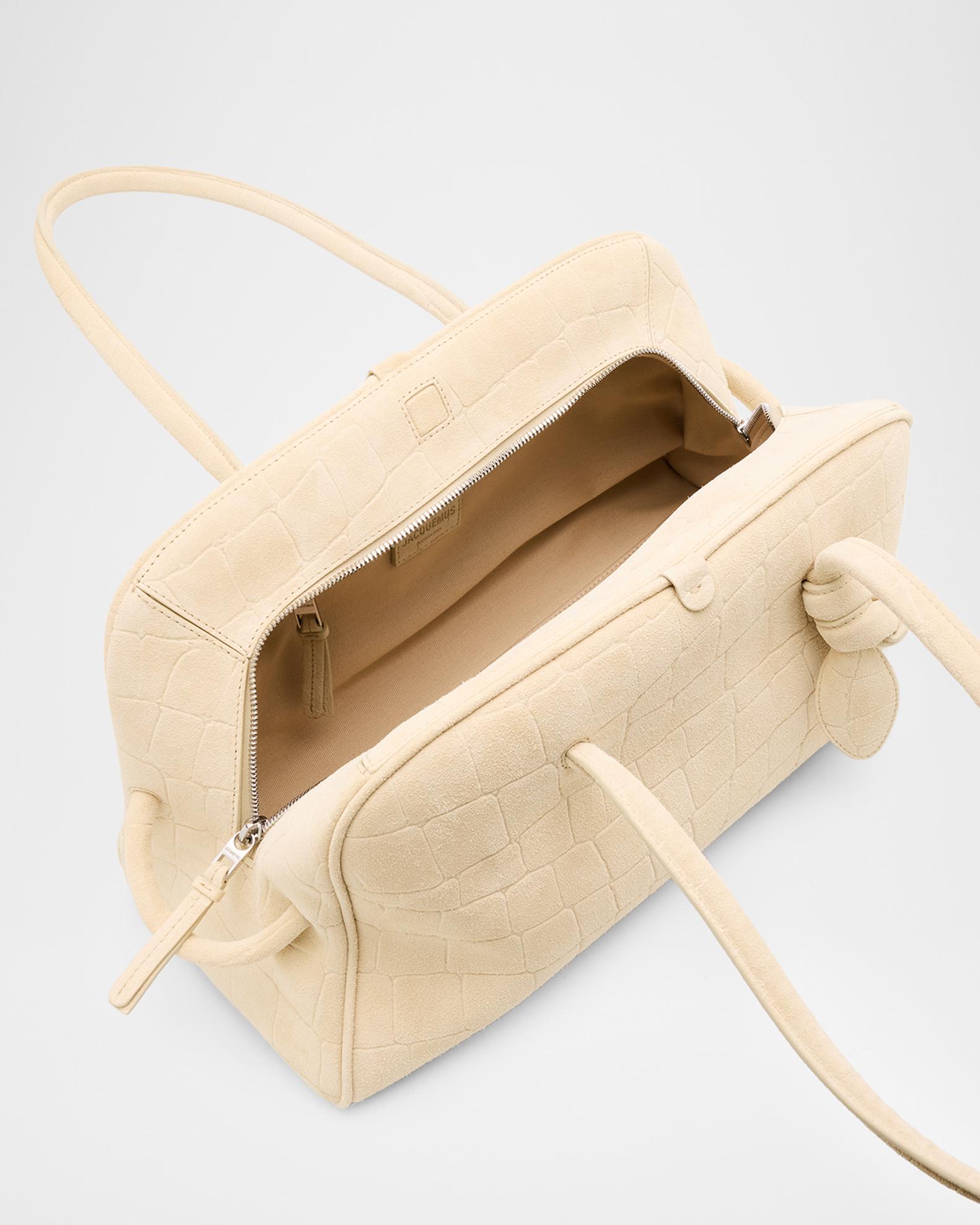Jacquemus Le Turismo Croc-Embossed Suede Top-Handle Bowling Bag