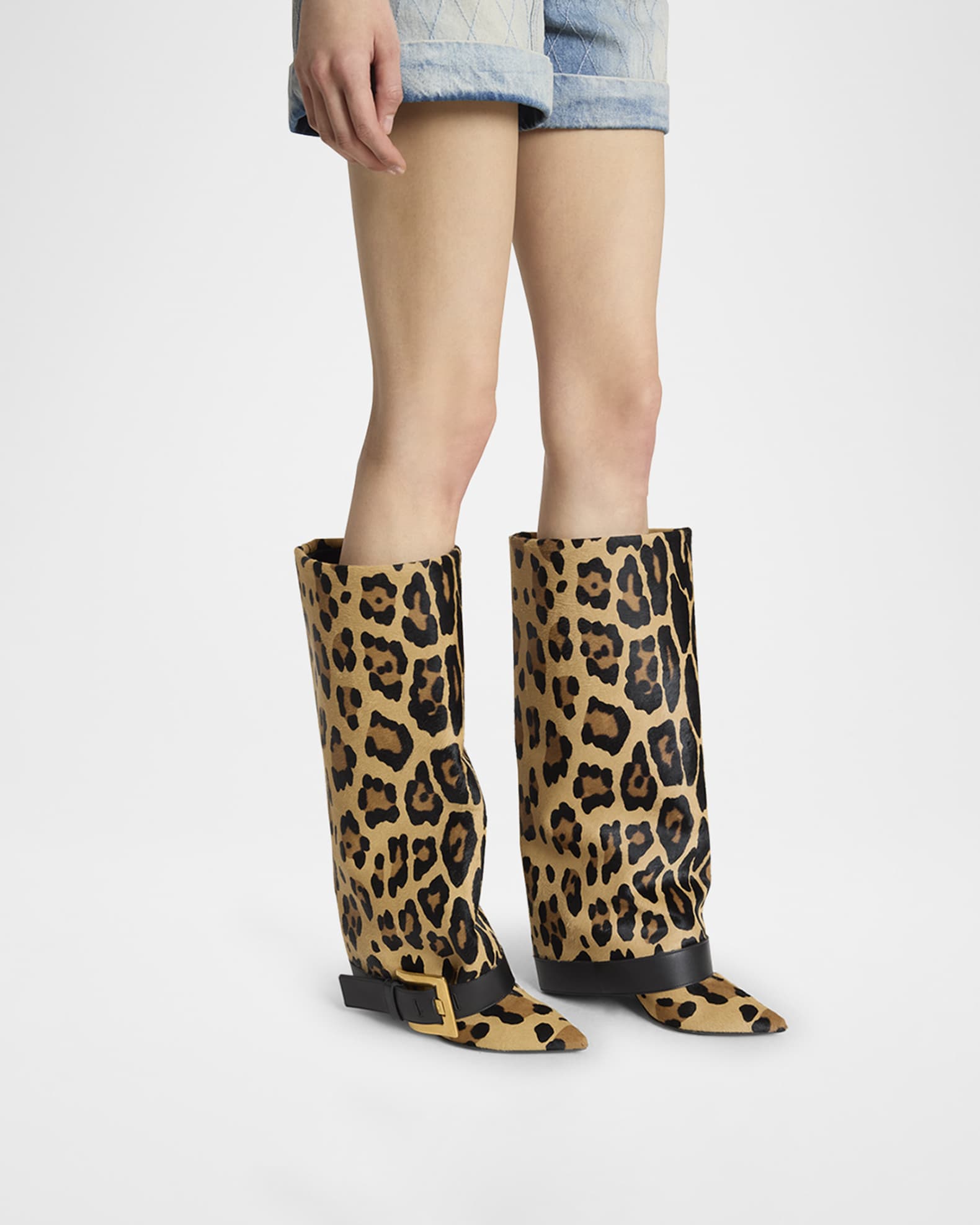 Anthem Leopard-Print Pony Knee-High Boots 1
