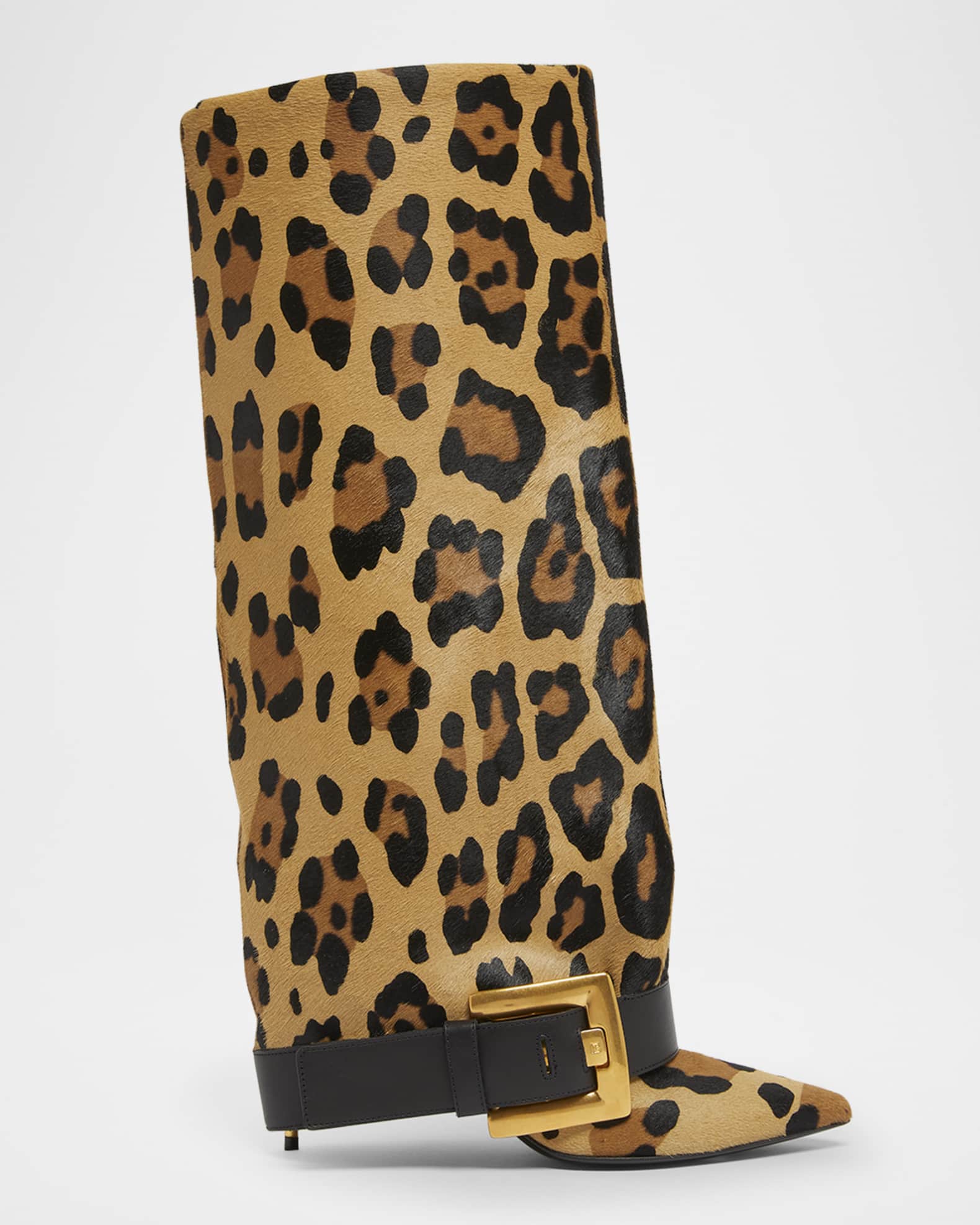 Anthem Leopard-Print Pony Knee-High Boots 0