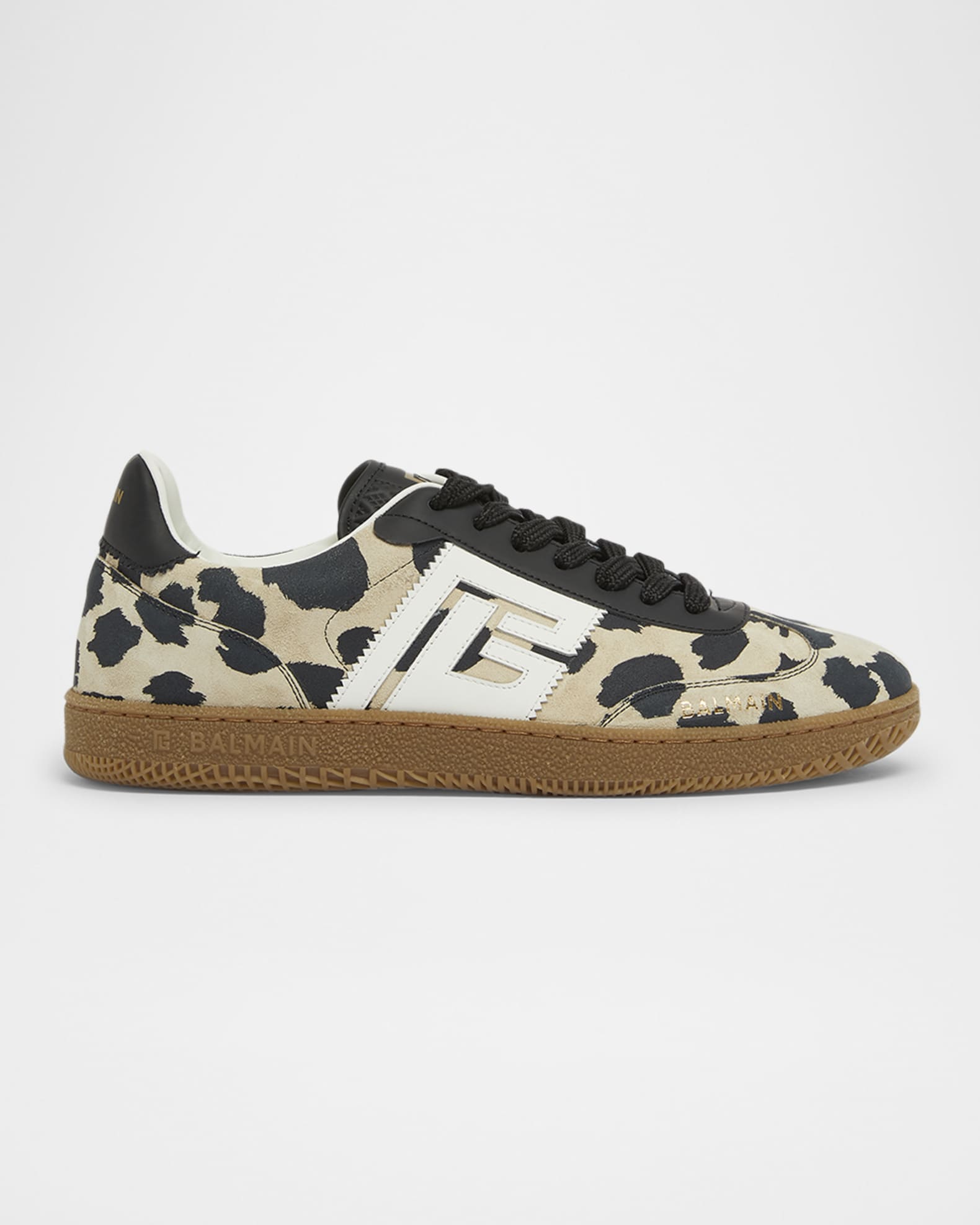Swan Snow Leopard-Print Suede Low-Top Sneakers 0