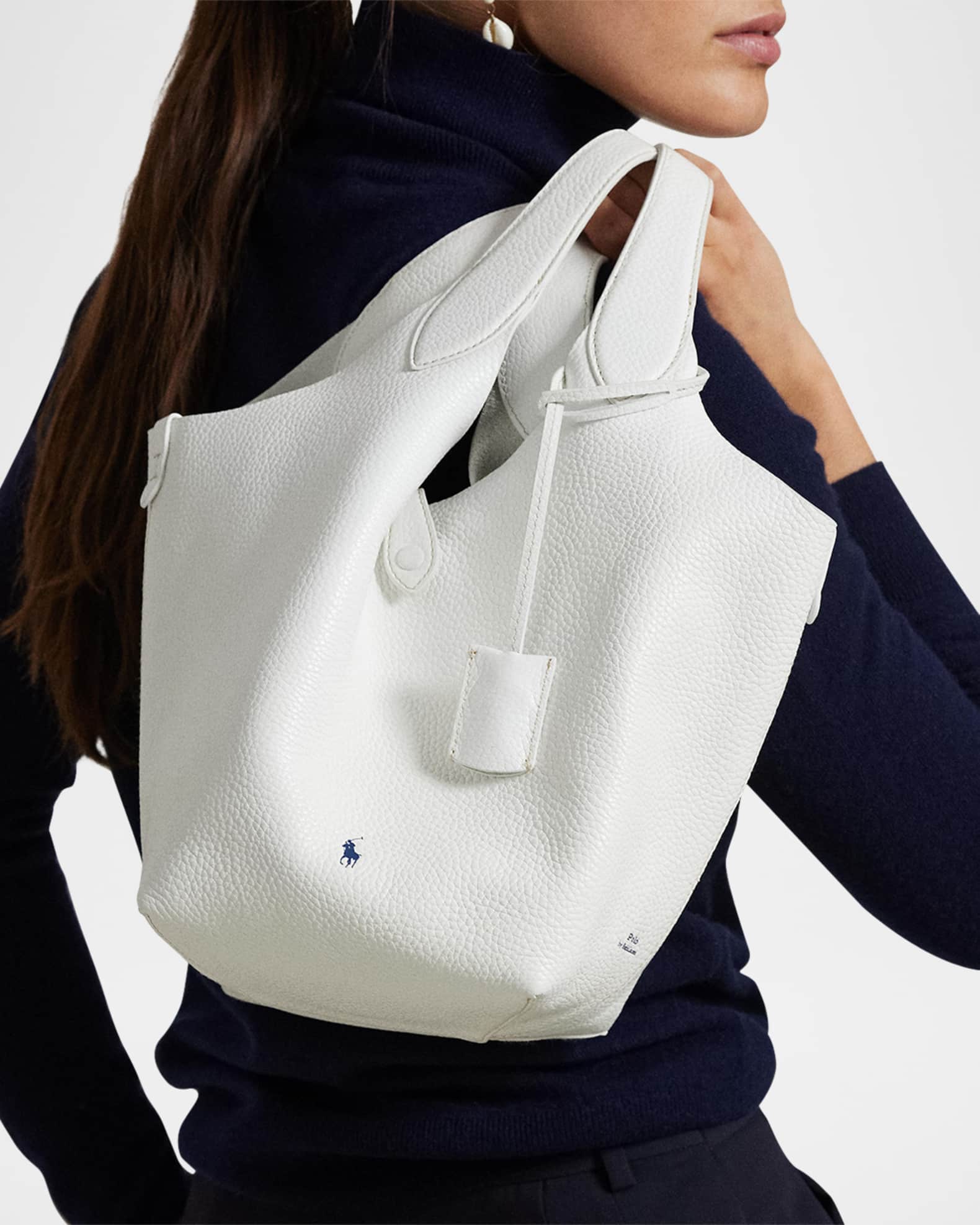 Polo Ralph Lauren Polo Play Pebbled Leather Tote Bag