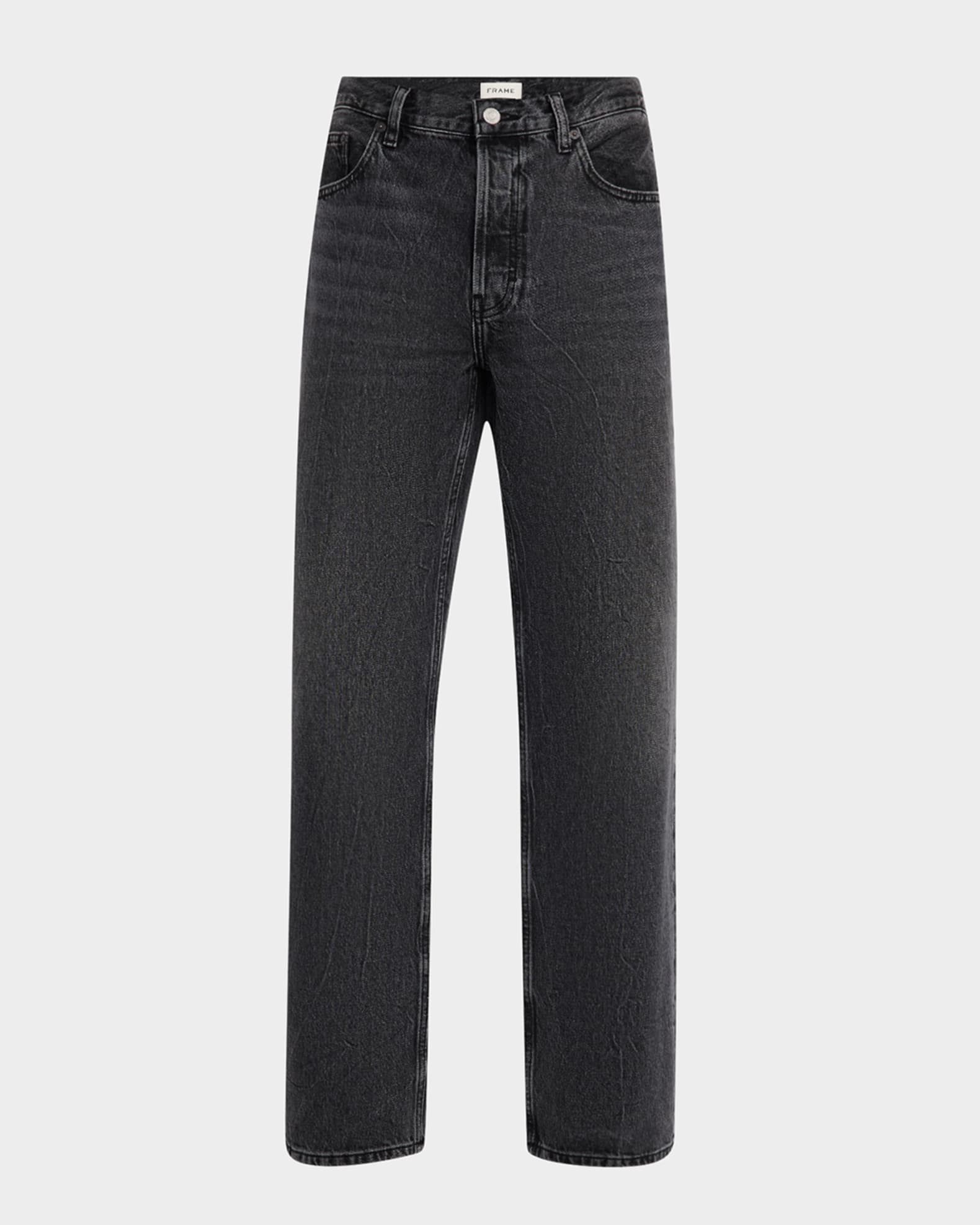 Men's Washed Denim Relaxed Jeans 0