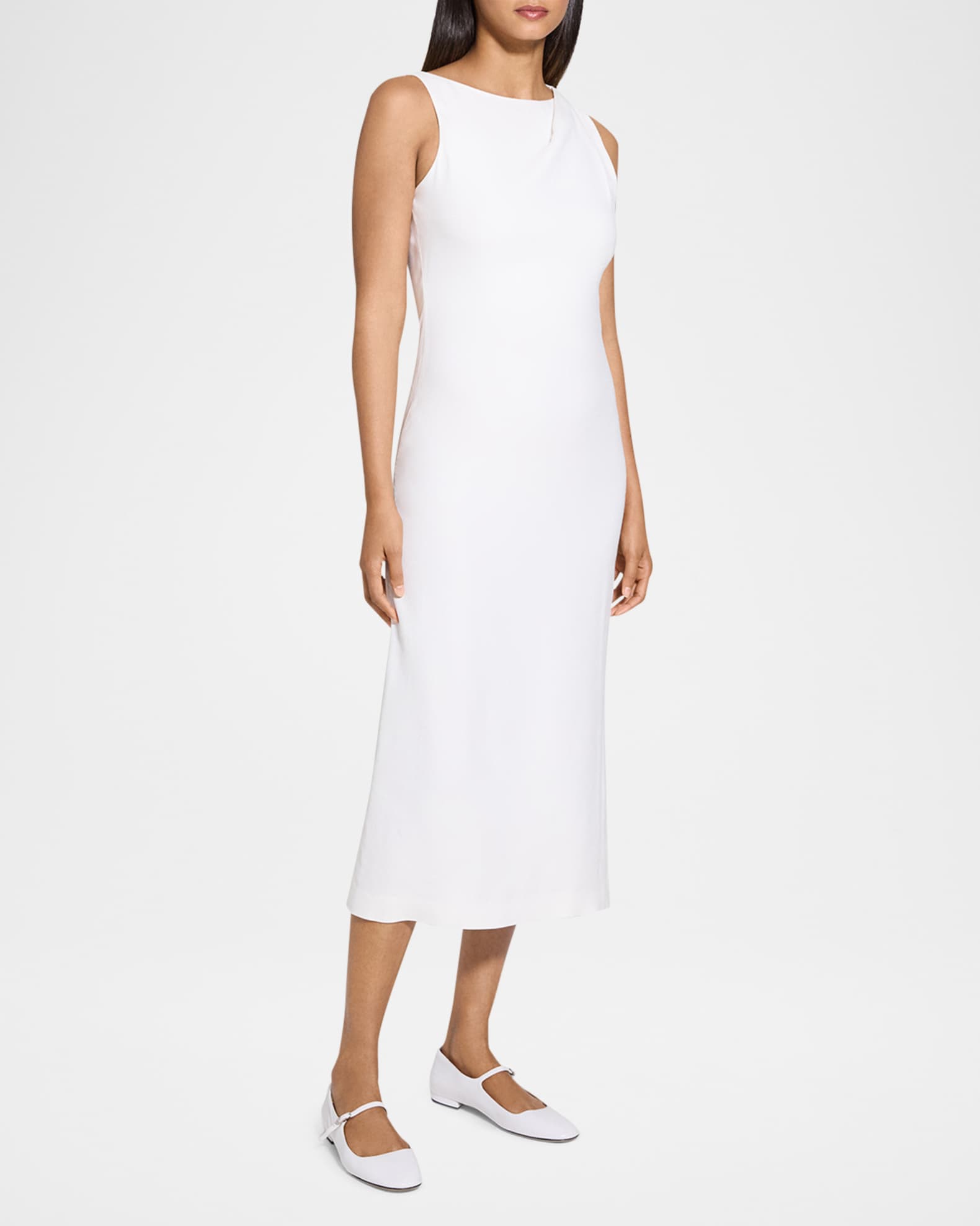 Asymmetric Draped Midi Dress 1