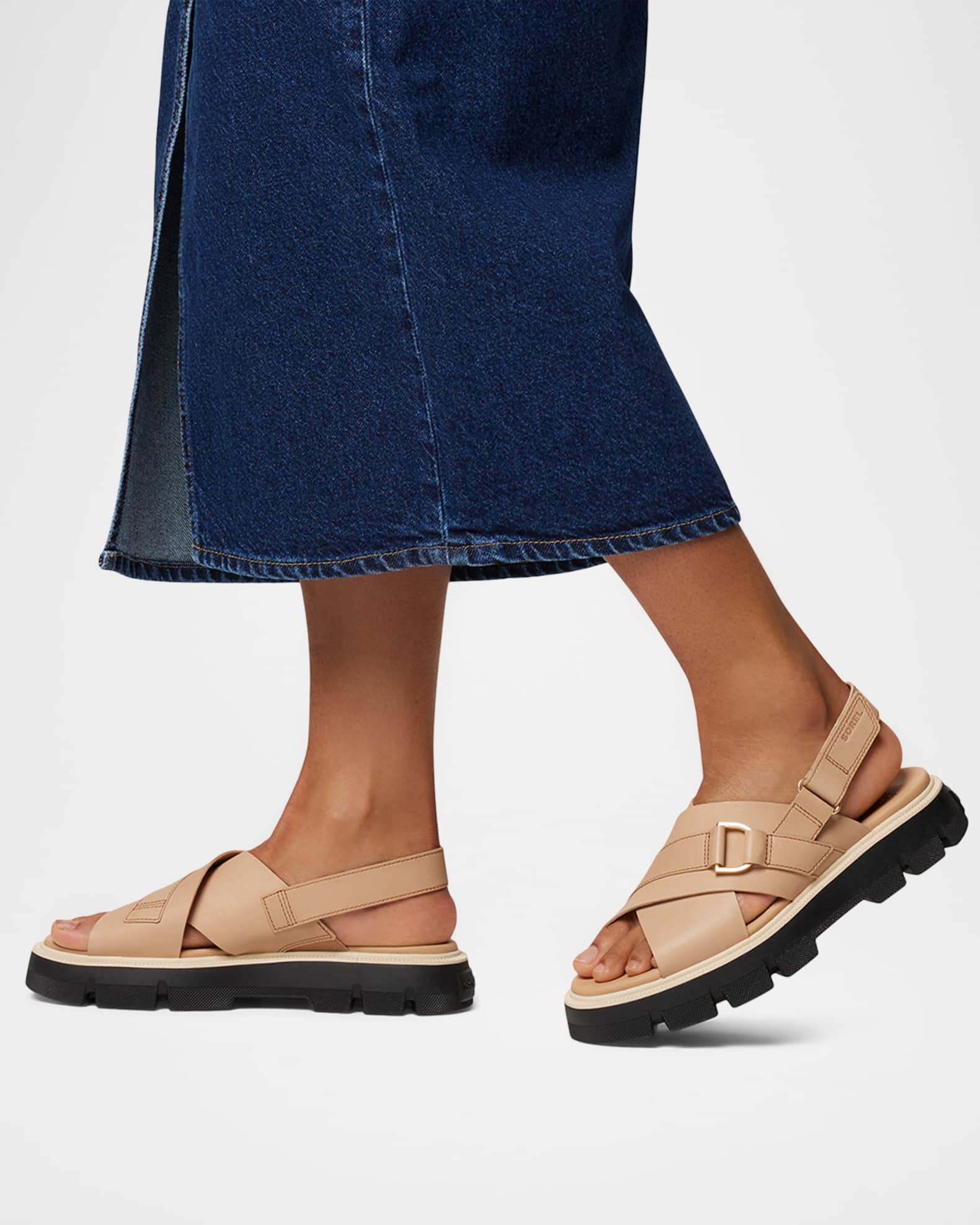 Rein Crisscross Leather Grip Comfort Sandals 1