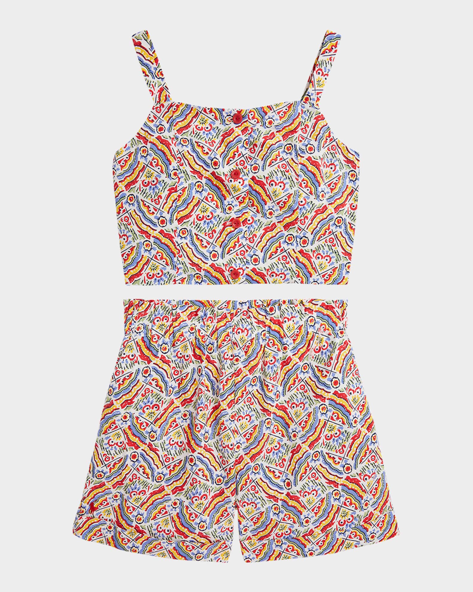 Girl's Riviera Printed Top & Shorts Set 0