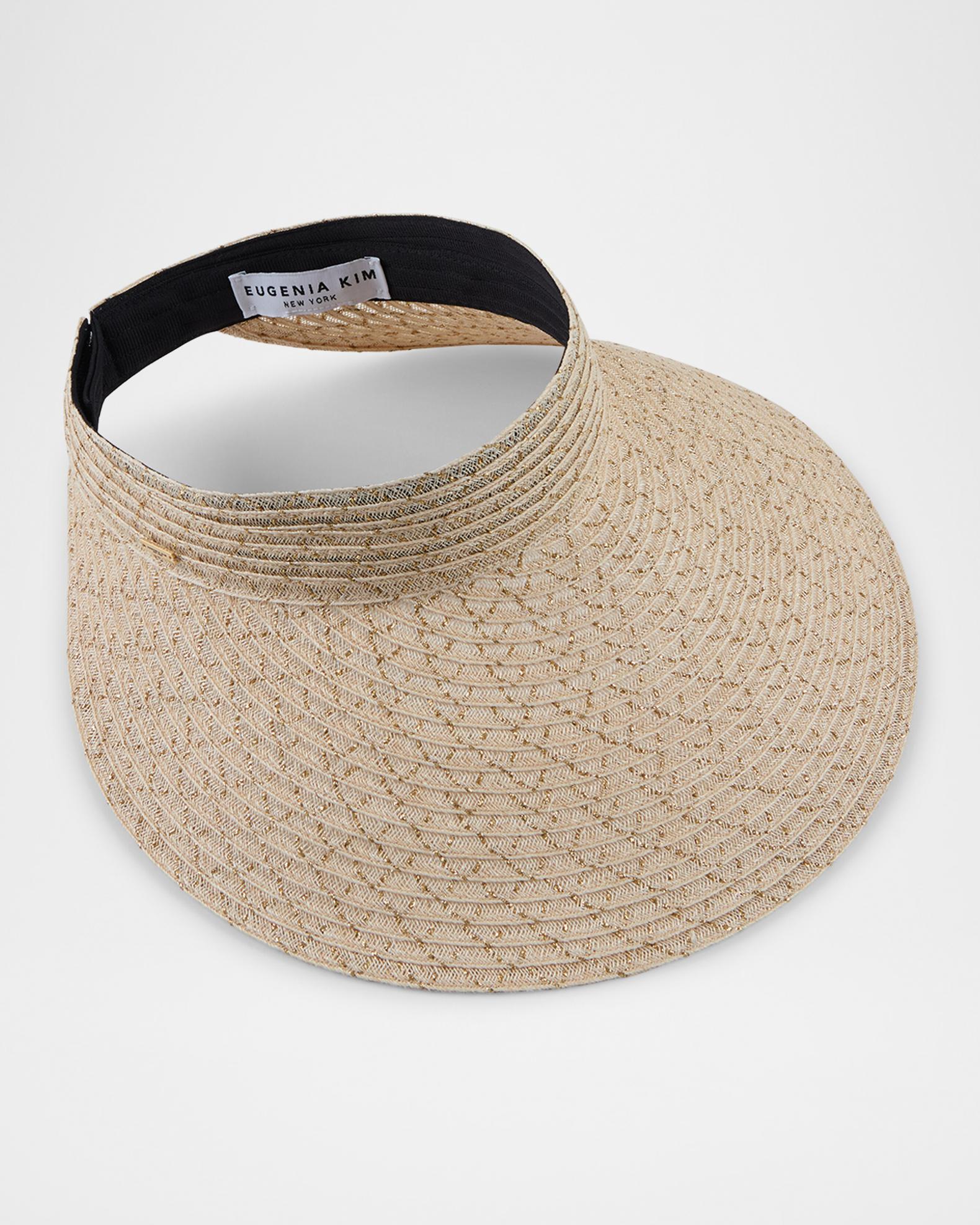 Trixie Woven Hat EUGENIA KIM Trixie metallic hemp-blend visor | NET-A-PORTER main image 2