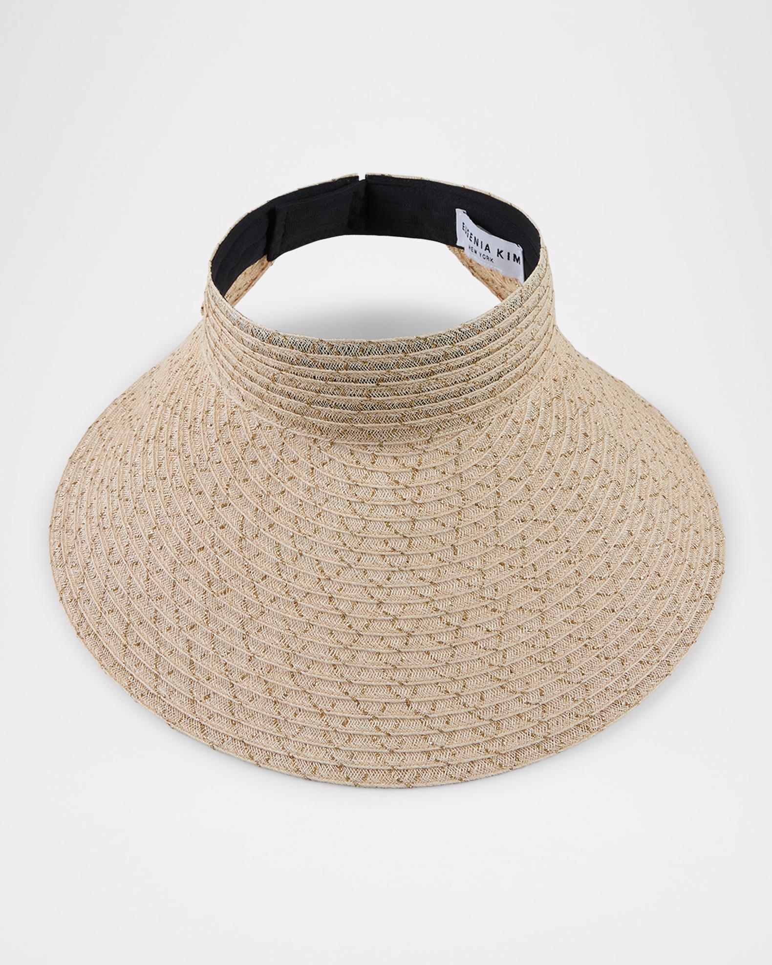 Eugenia Kim Chrissy Straw & Linen Visor in Mint NWT One Size Trixie Hemp Packable Visor – Eugenia Kim main image 2