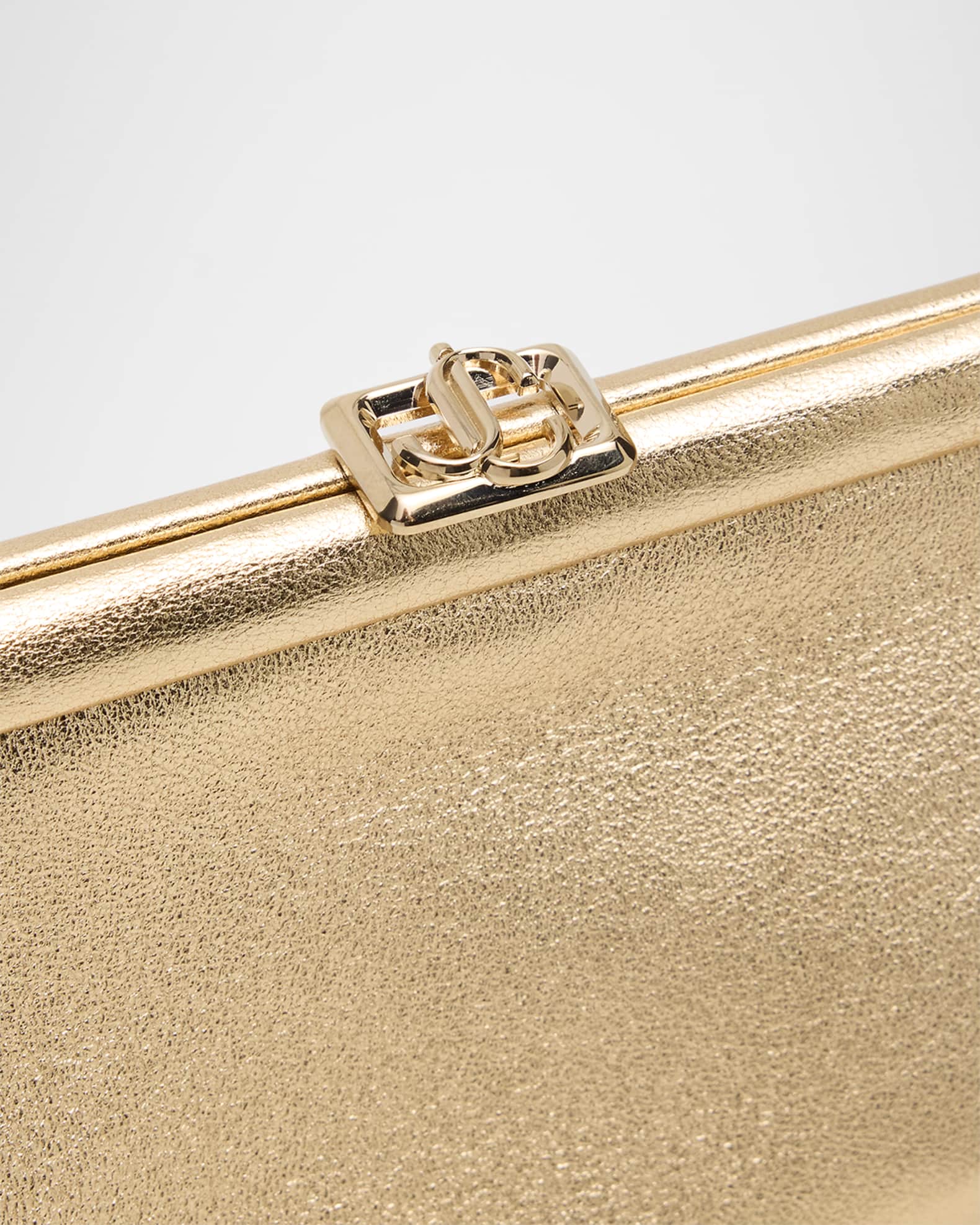 クラッチバッグ Jimmy Choo Skylar Clutch Skylar |Gold Candy Wrap Leather Clutch with Square JC Clasp