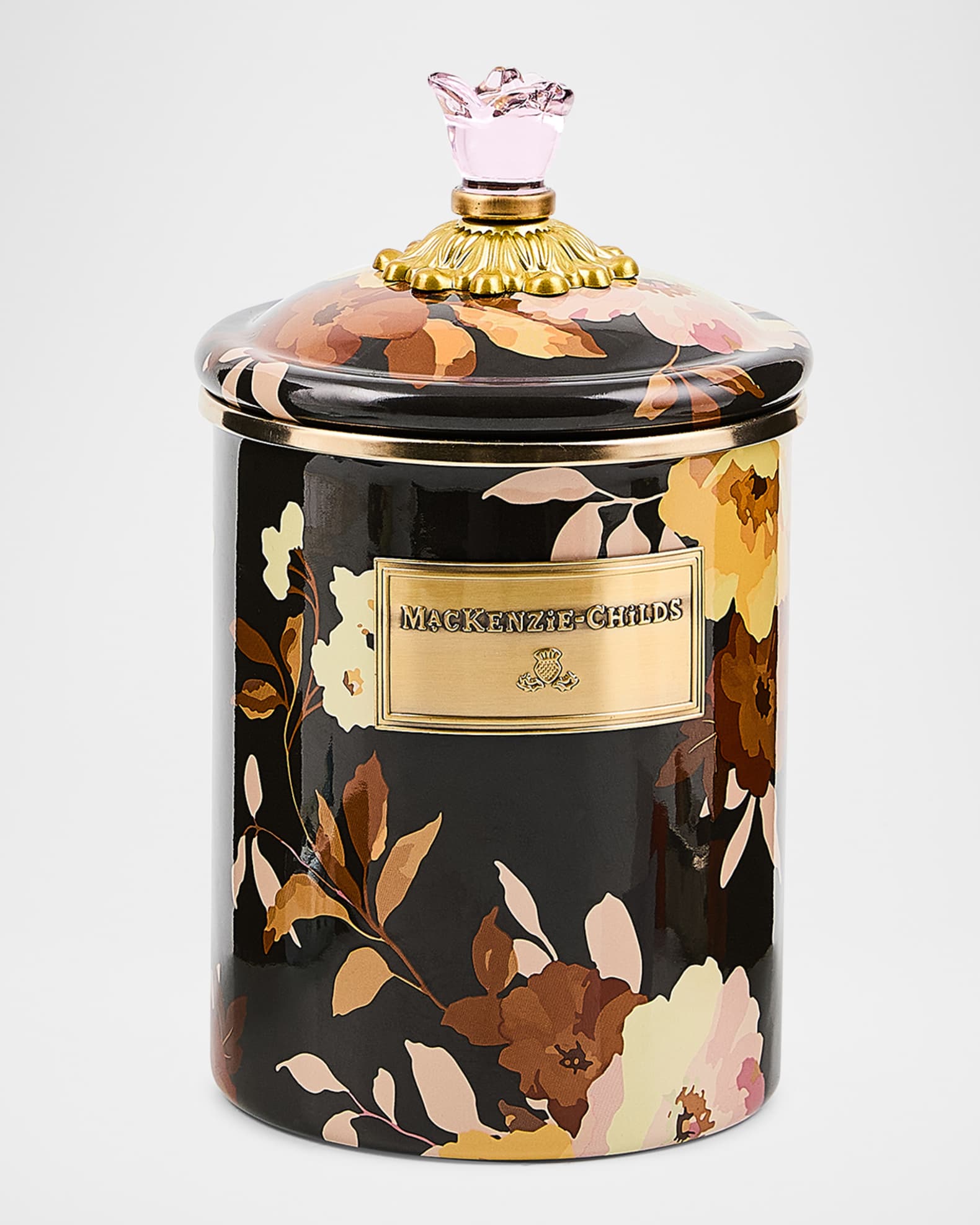 MacKenzie-Childs Wild Rose Mocha Medium Canister | Neiman Marcus