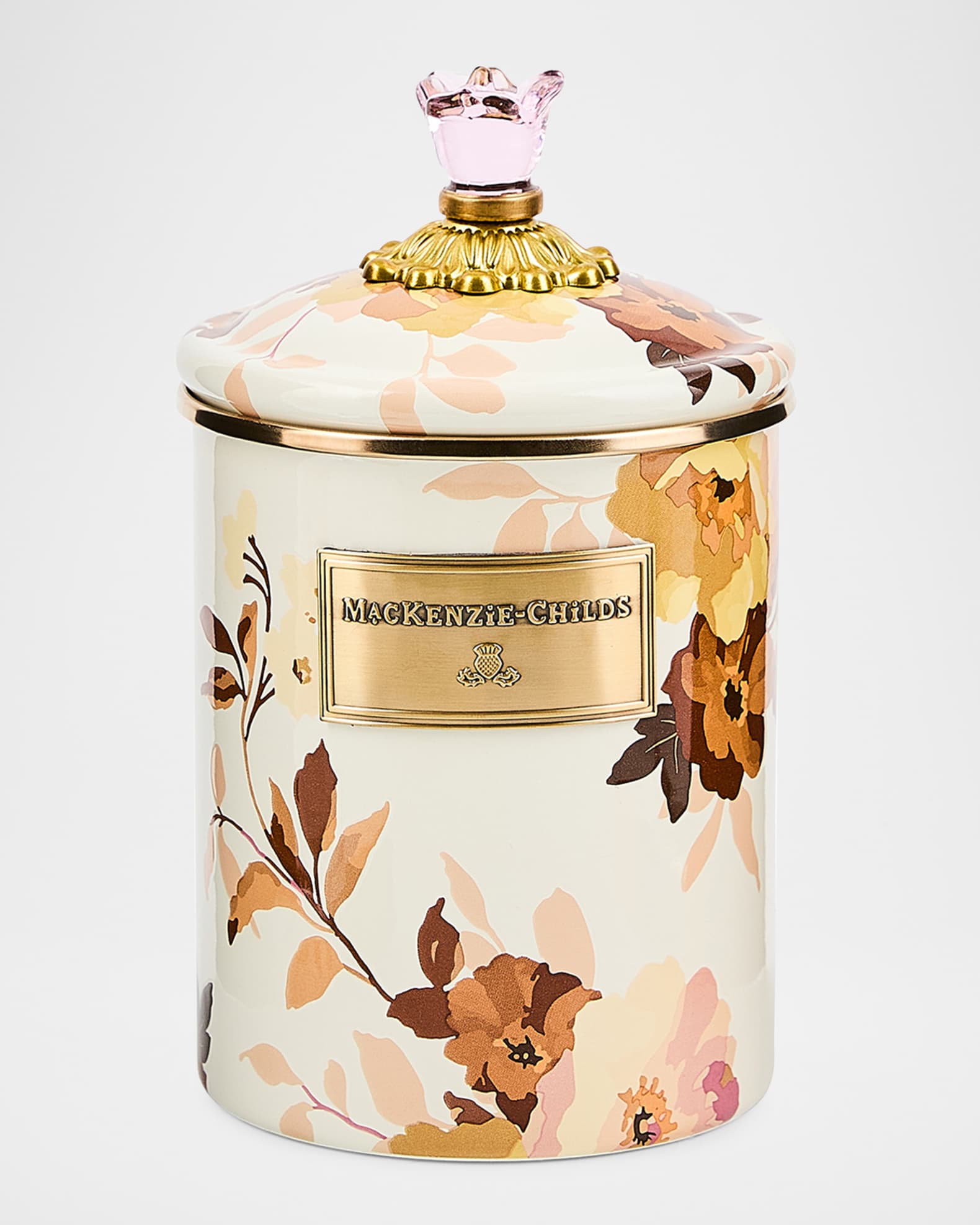 MacKenzie-Childs Wild Rose White Medium Canister | Neiman Marcus