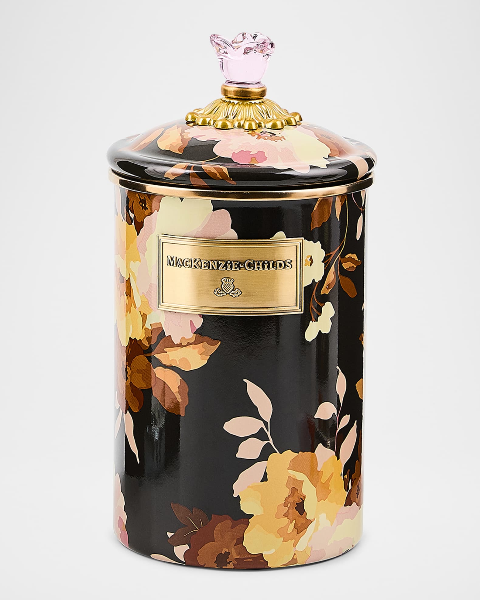 MacKenzie-Childs Wild Rose Mocha Large Canister | Neiman Marcus