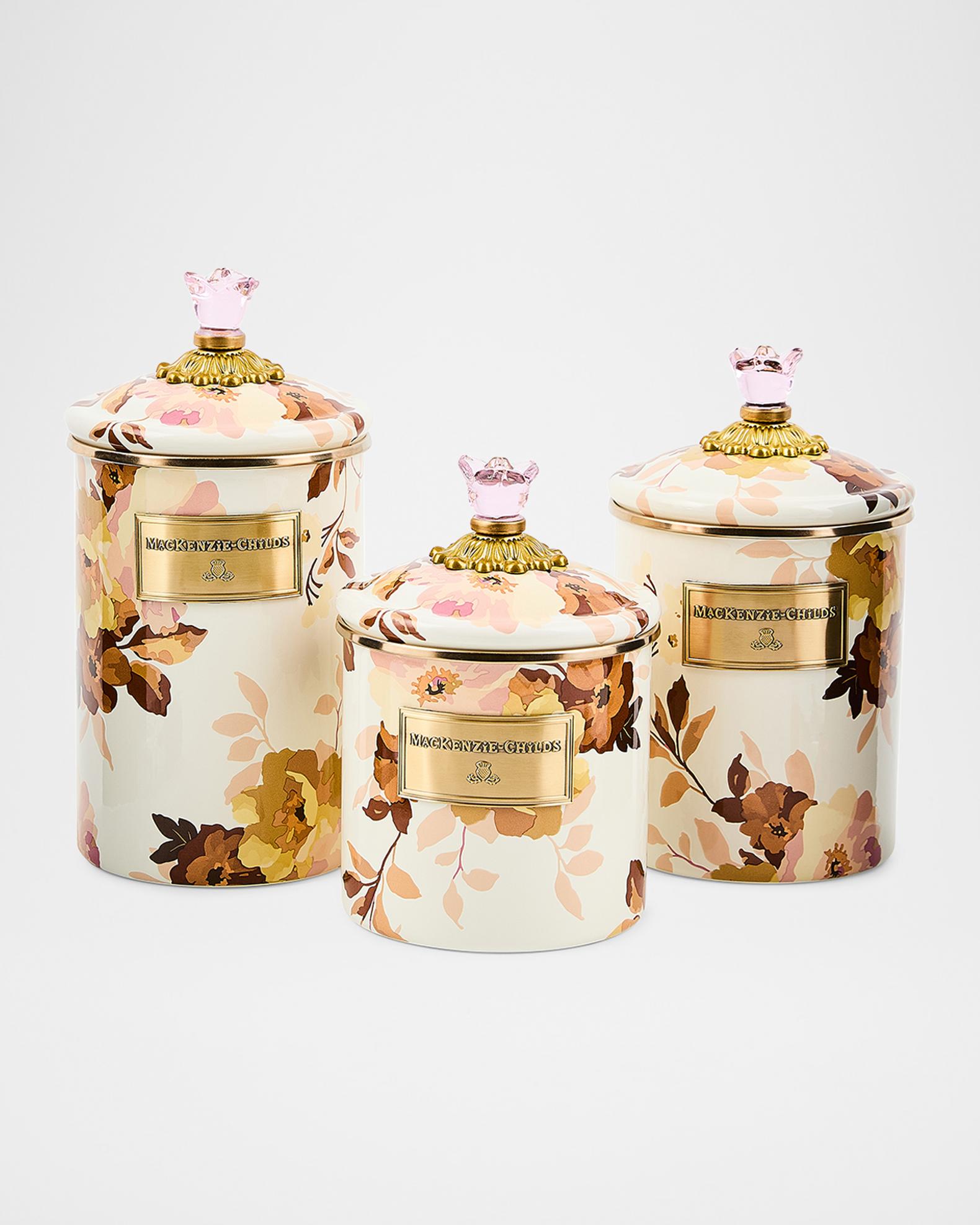 MacKenzie-Childs Wild Rose White Small Canister | Neiman Marcus
