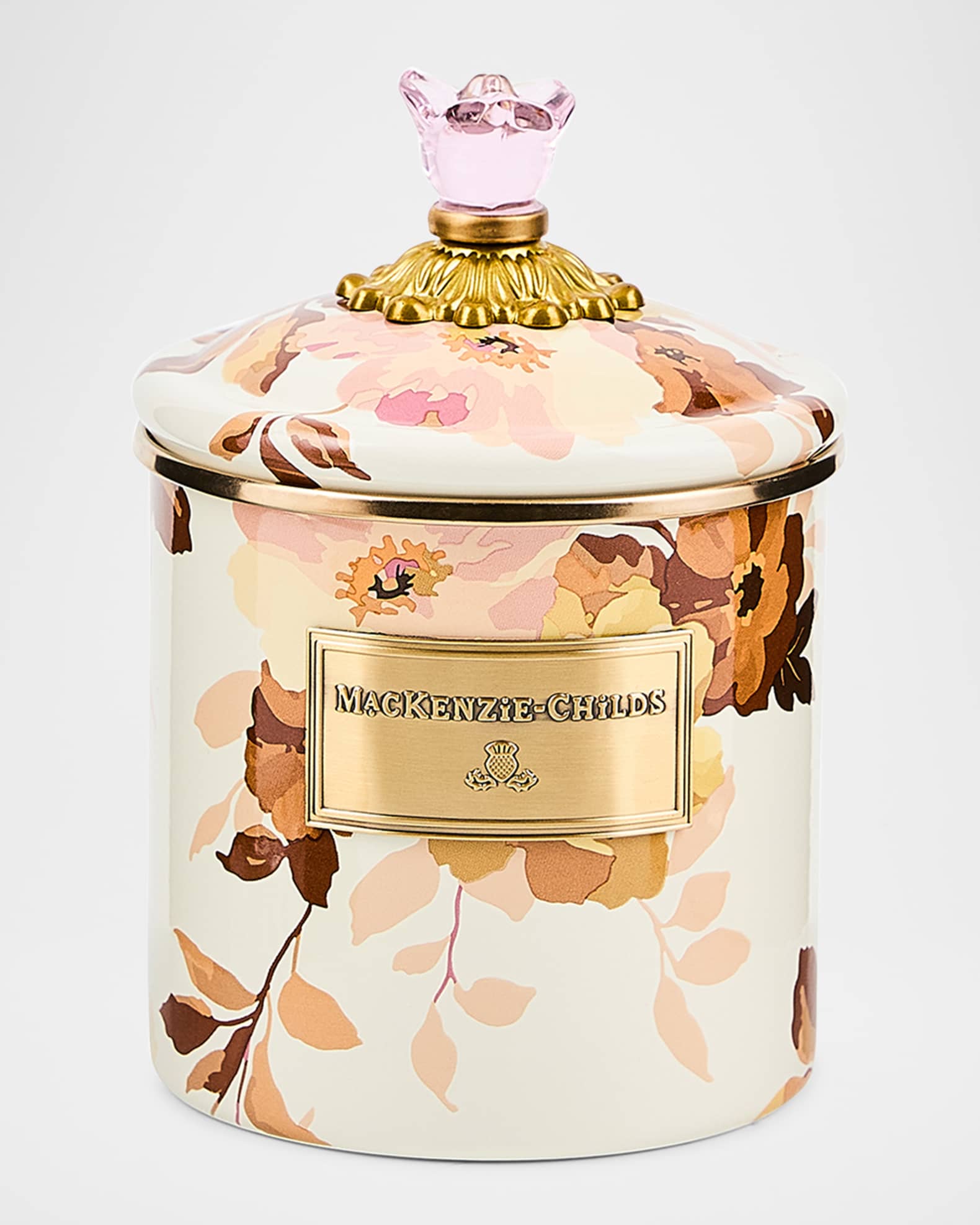 MacKenzie-Childs Wild Rose White Small Canister | Neiman Marcus