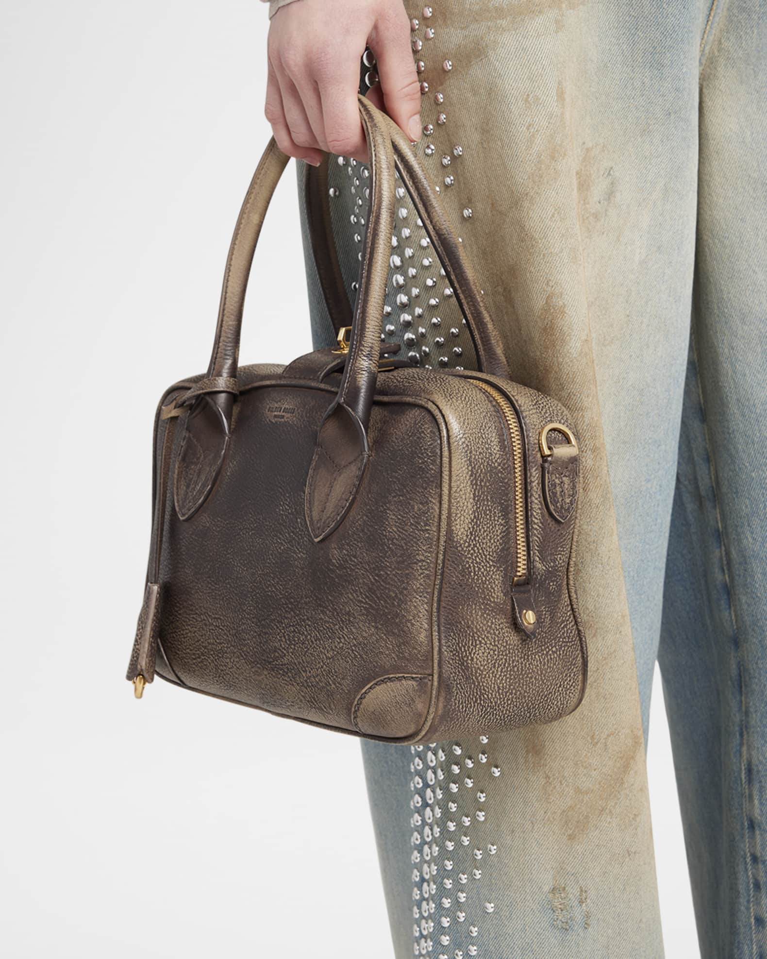 Vita Faded Leather Shoulder Bag 1