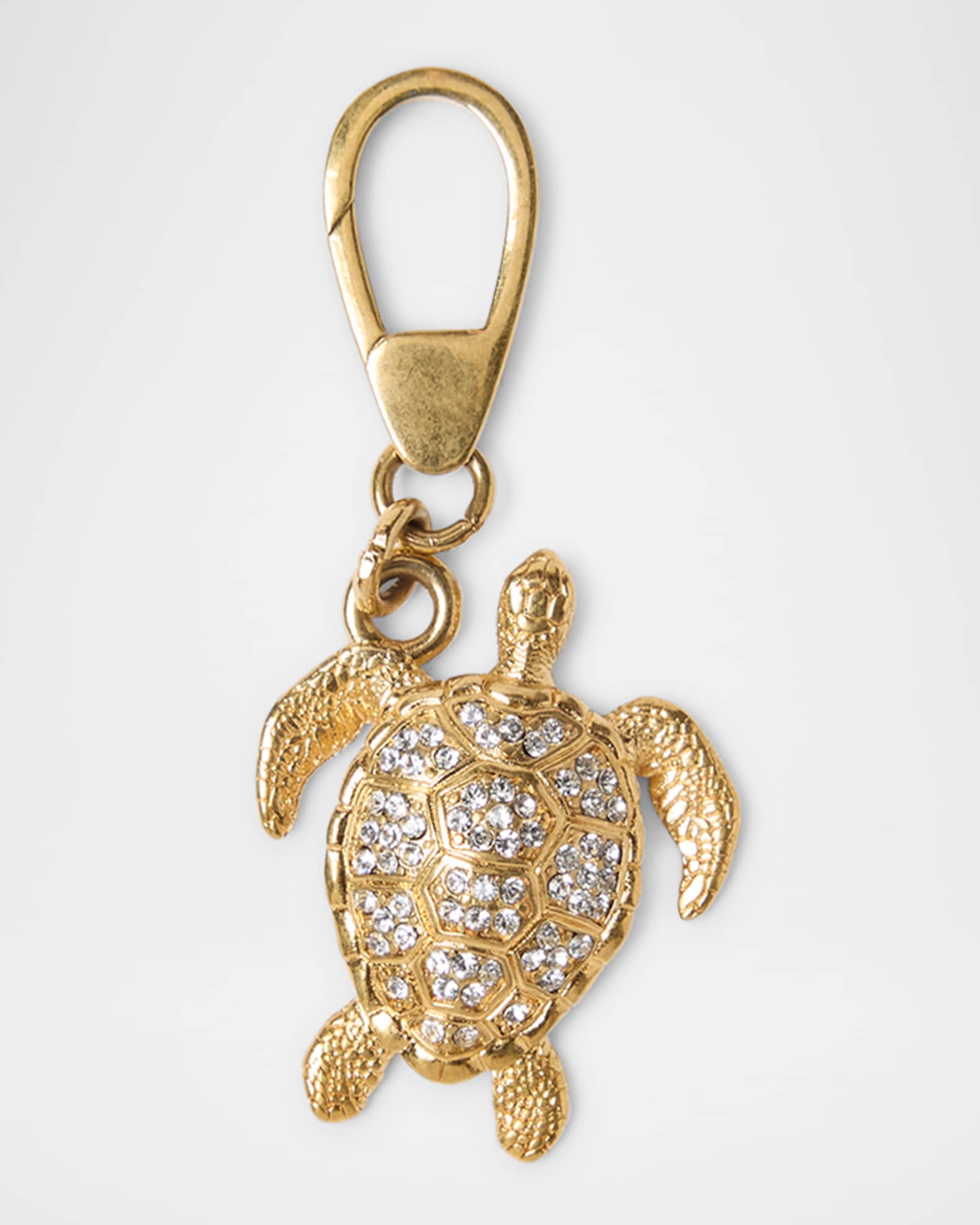 Crystal-Embellished Turtle Bag Charm 0