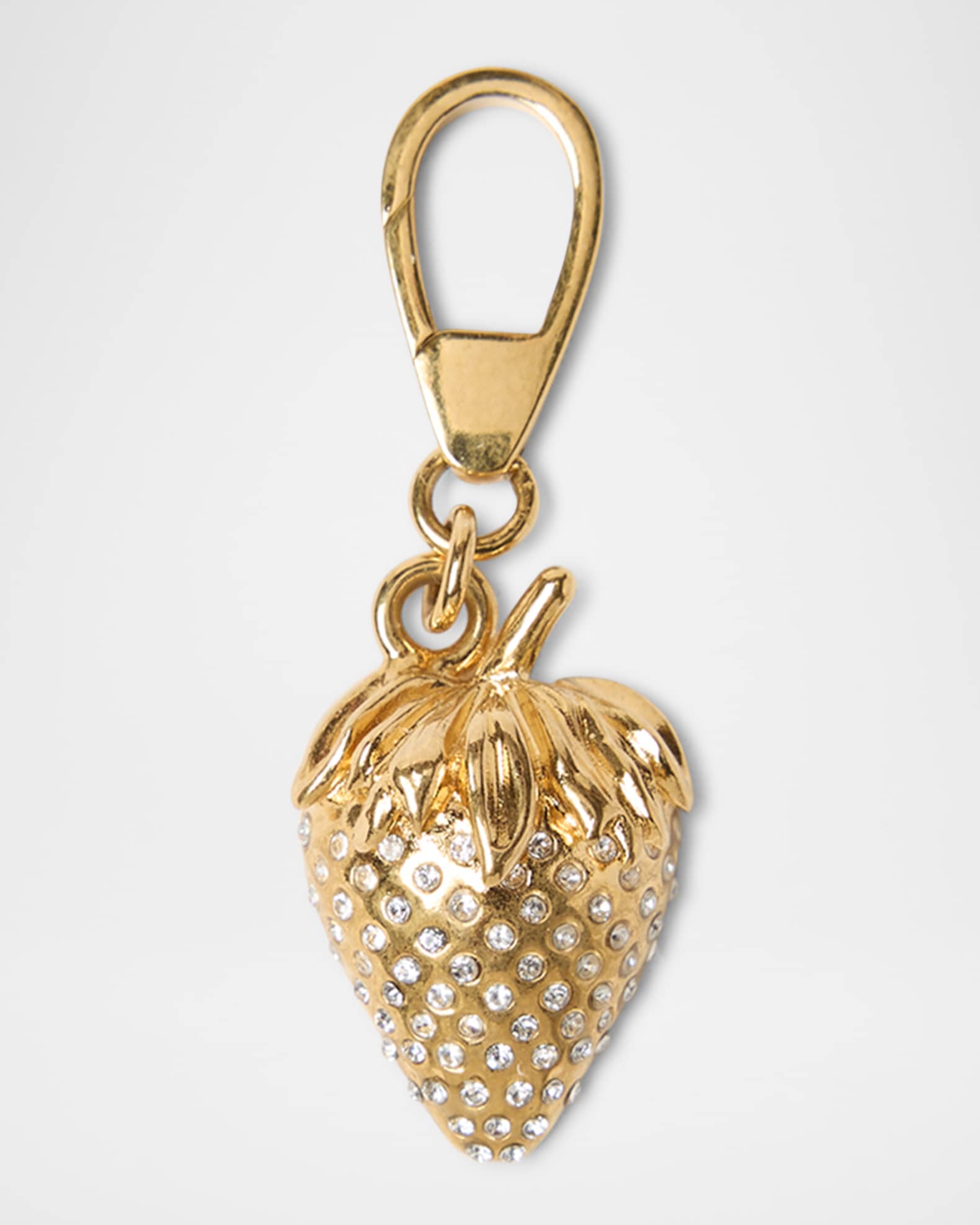 Crystal-Embellished Strawberry Bag Charm 0