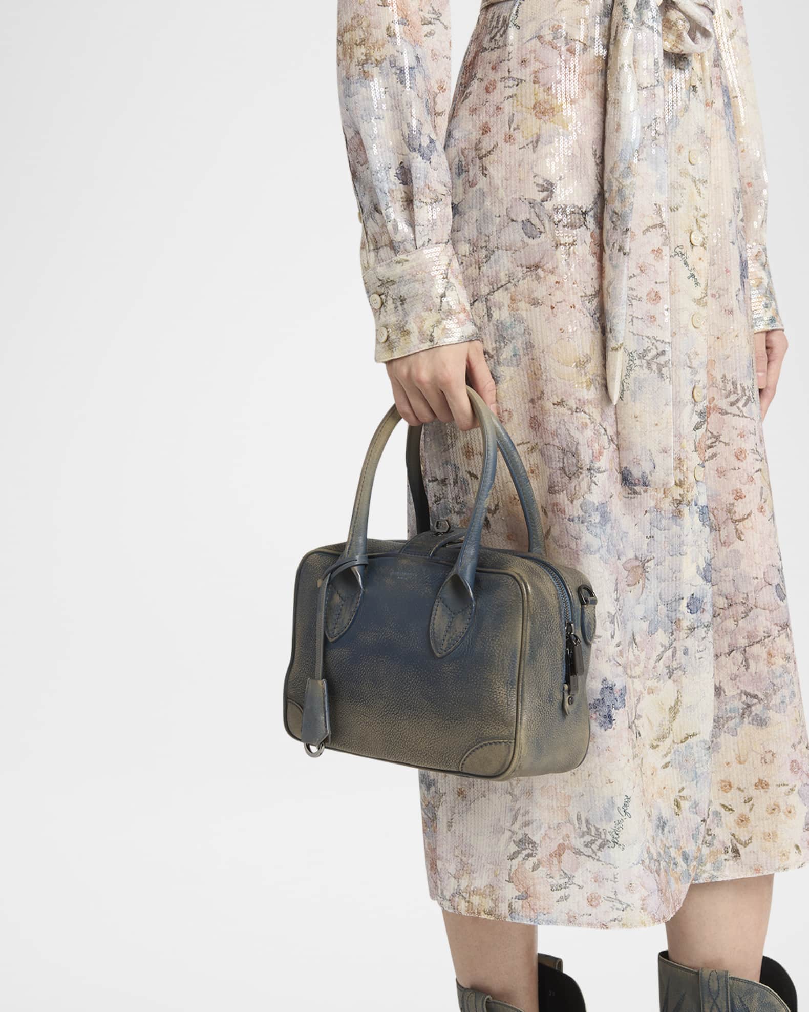 Vida Faded Leather Crossbody Bag 1