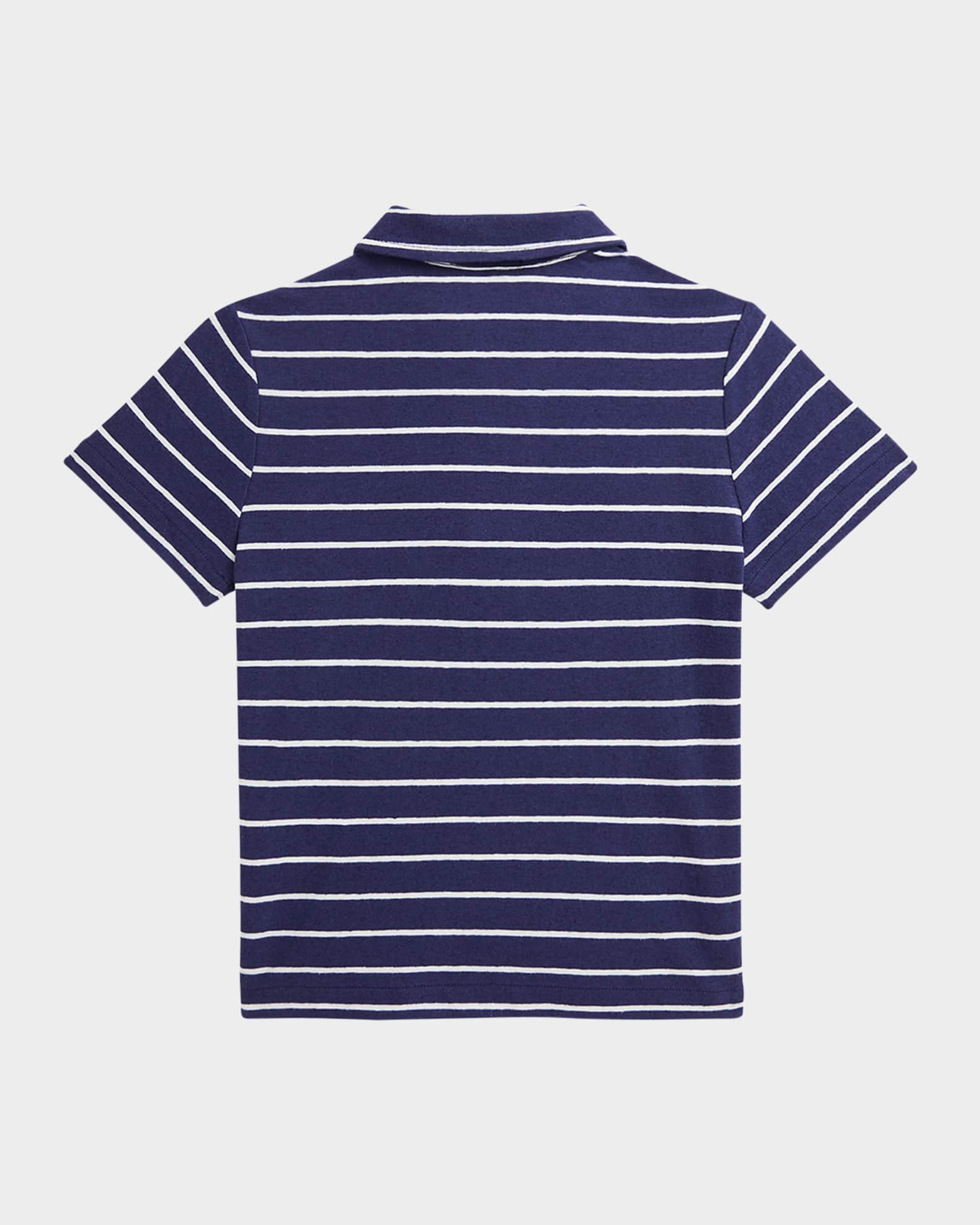 Boy's Linen Striped Polo Shirt 1