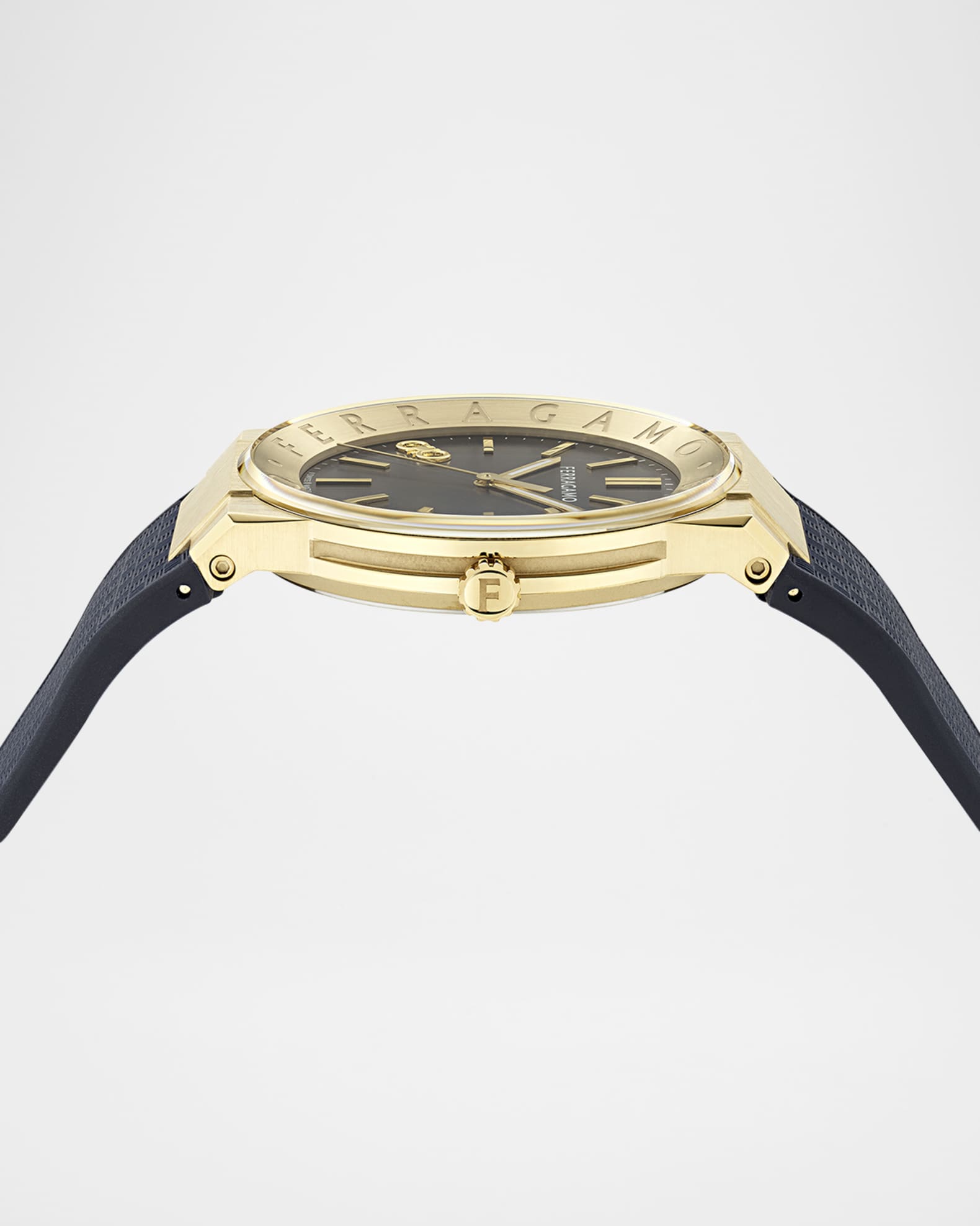 FERRAGAMO カーブ　腕時計 Ferragamo Ferragamo Sapphire Logo 41mm IP Yellow Gold Recycled PU