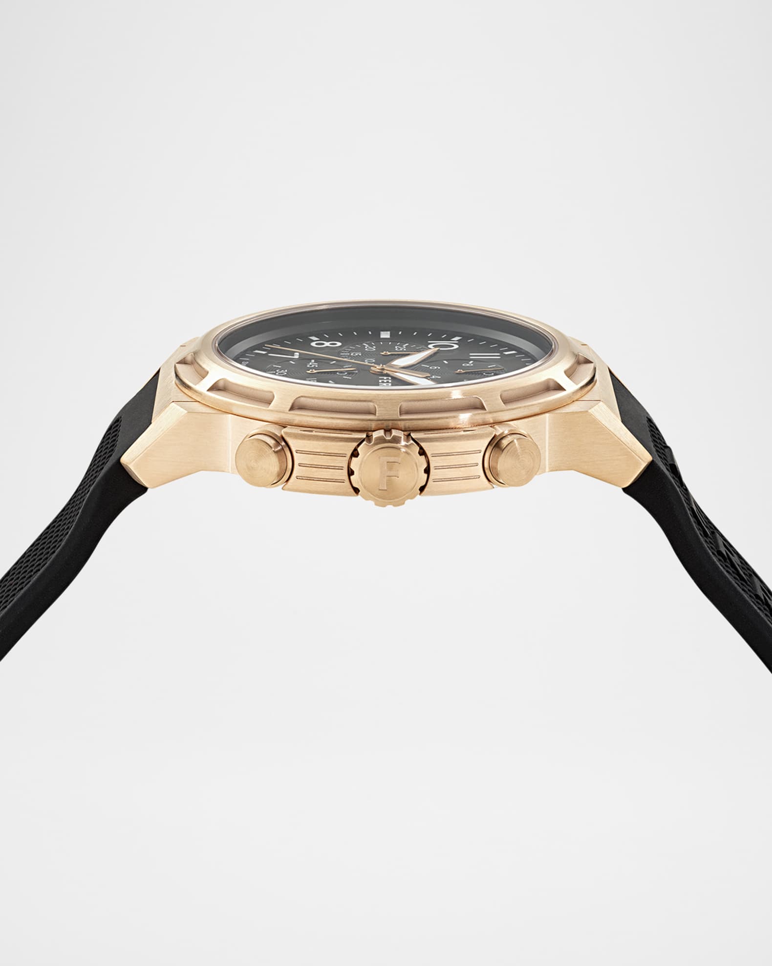 Ferragamo Sport Chrono 44mm IP Rose Gold Silicone Watch 1