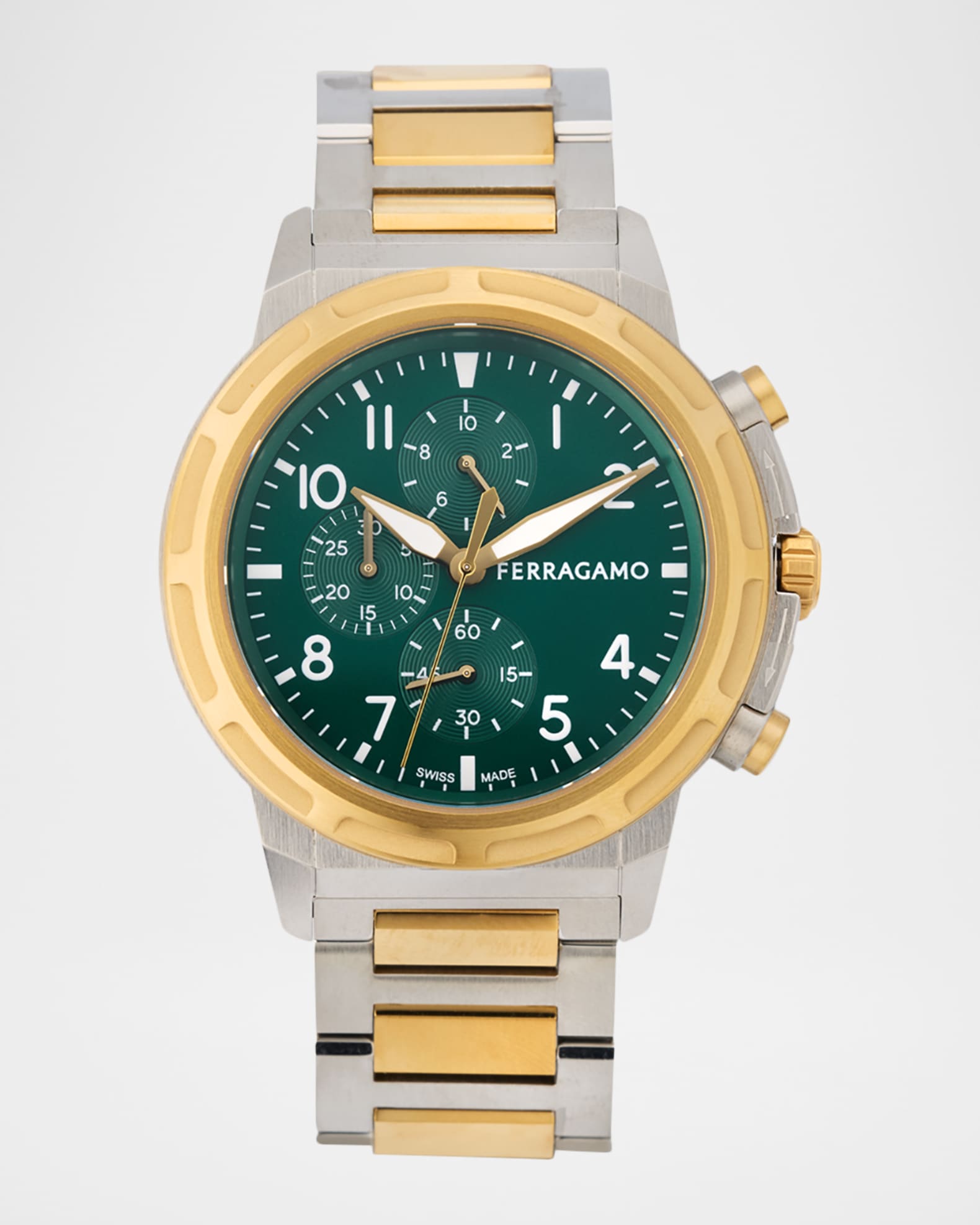 Salvatore Ferragamo メンズ　腕時計 Ferragamo Ferragamo Sport Chrono 44mm Two Tone Bracelet Watch