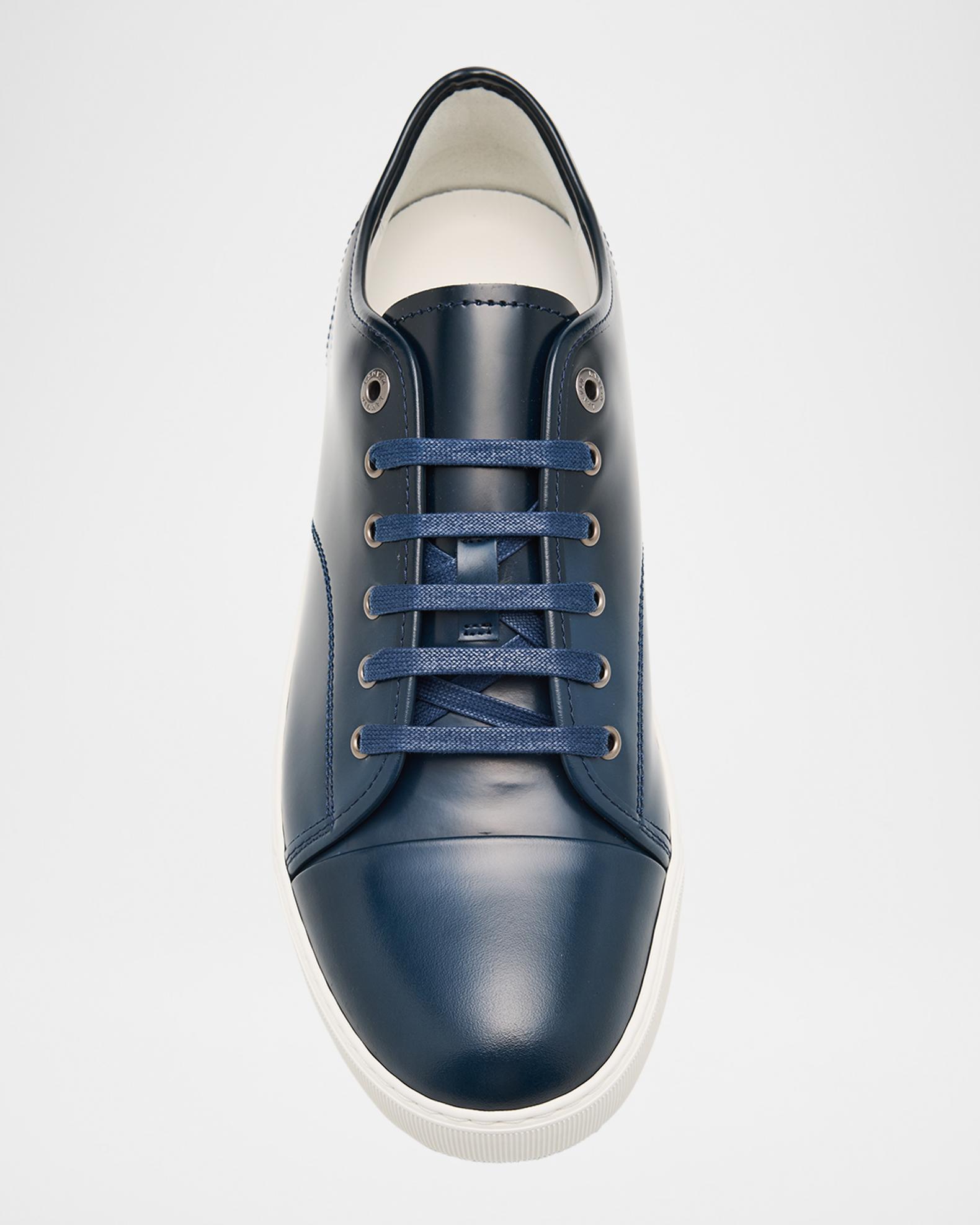 Lanvin Lace-Up Low-Top Sneakers in Navy Blue Leather Amazon.com | Lanvin On Blue 86473 Men main image 3