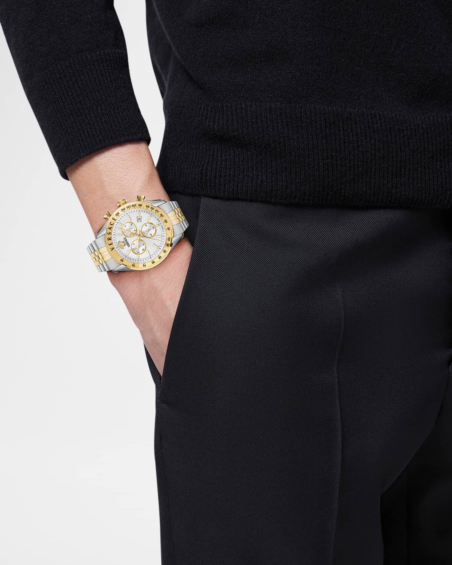 Versace Chrono Master 44mm Two Tone Bracelet Watch 1