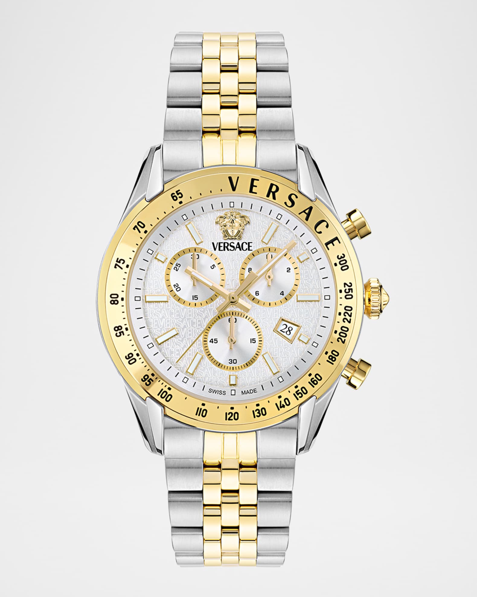 Versace Chrono Master 44mm Two Tone Bracelet Watch 0