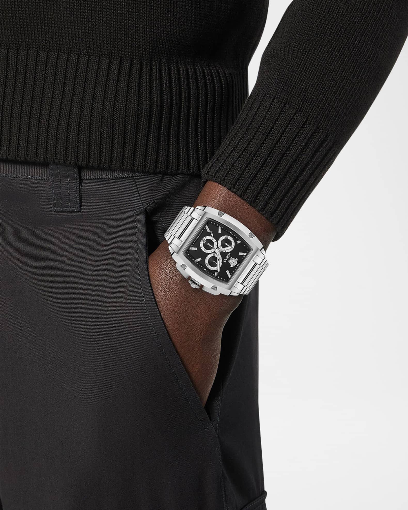 Men's Versace Dominus 42X50mm Stainless Steel Chronograph Watch 1