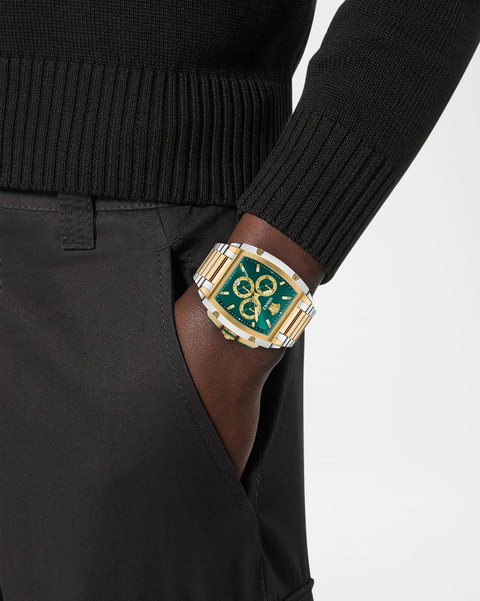 Men's Versace Dominus 42X50mm Two Tone Chronograph Watch 1