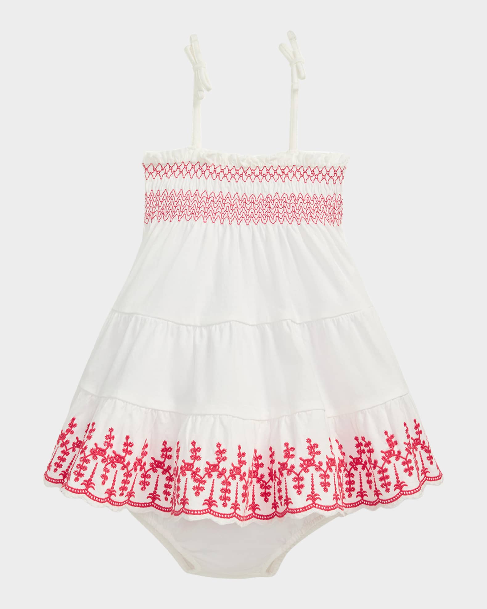 Girl's Eyelet Embroidered Dress W/ Bloomers 0