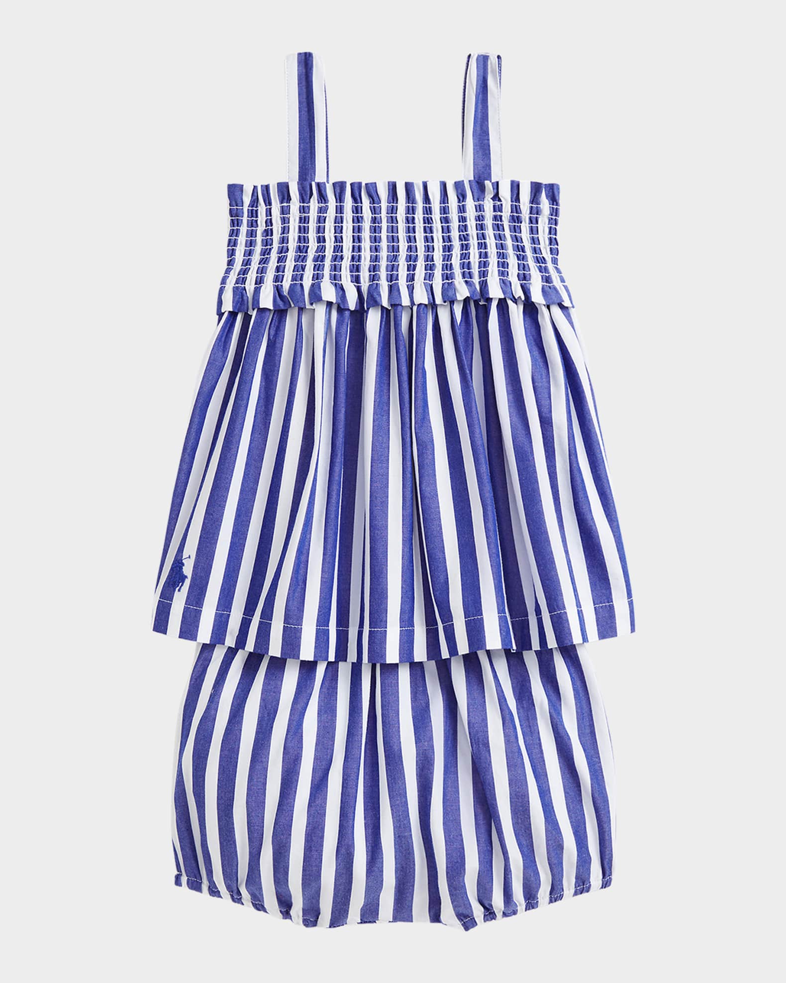 Girl's Smocked Striped Two-Piece Set, Size 3M-24M 0