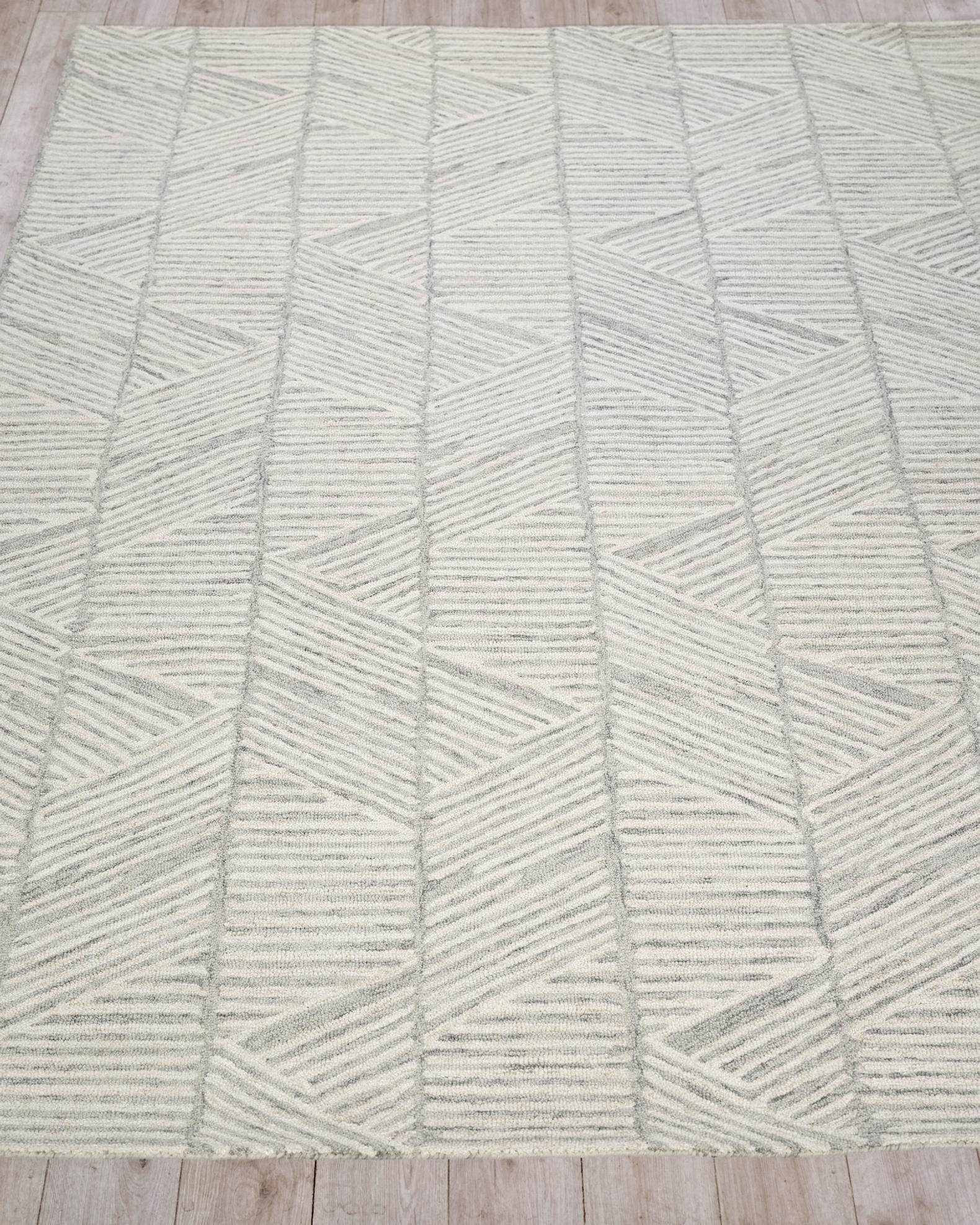 Kascata Hand-Tufted Silver/Ivory Rugs | Neiman Marcus
