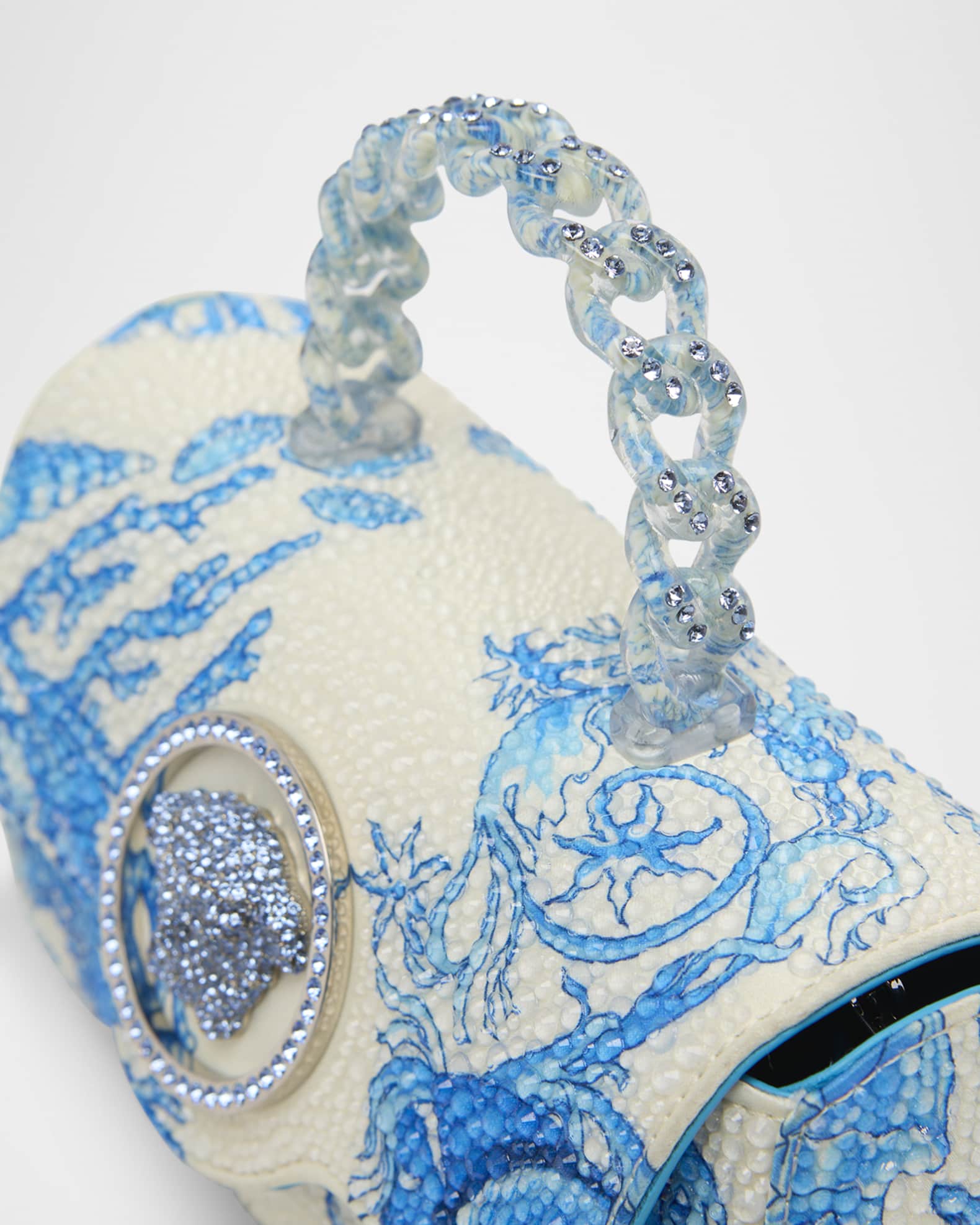 Versace La Medusa Mini Sea Life Embellished Top-Handle Bag