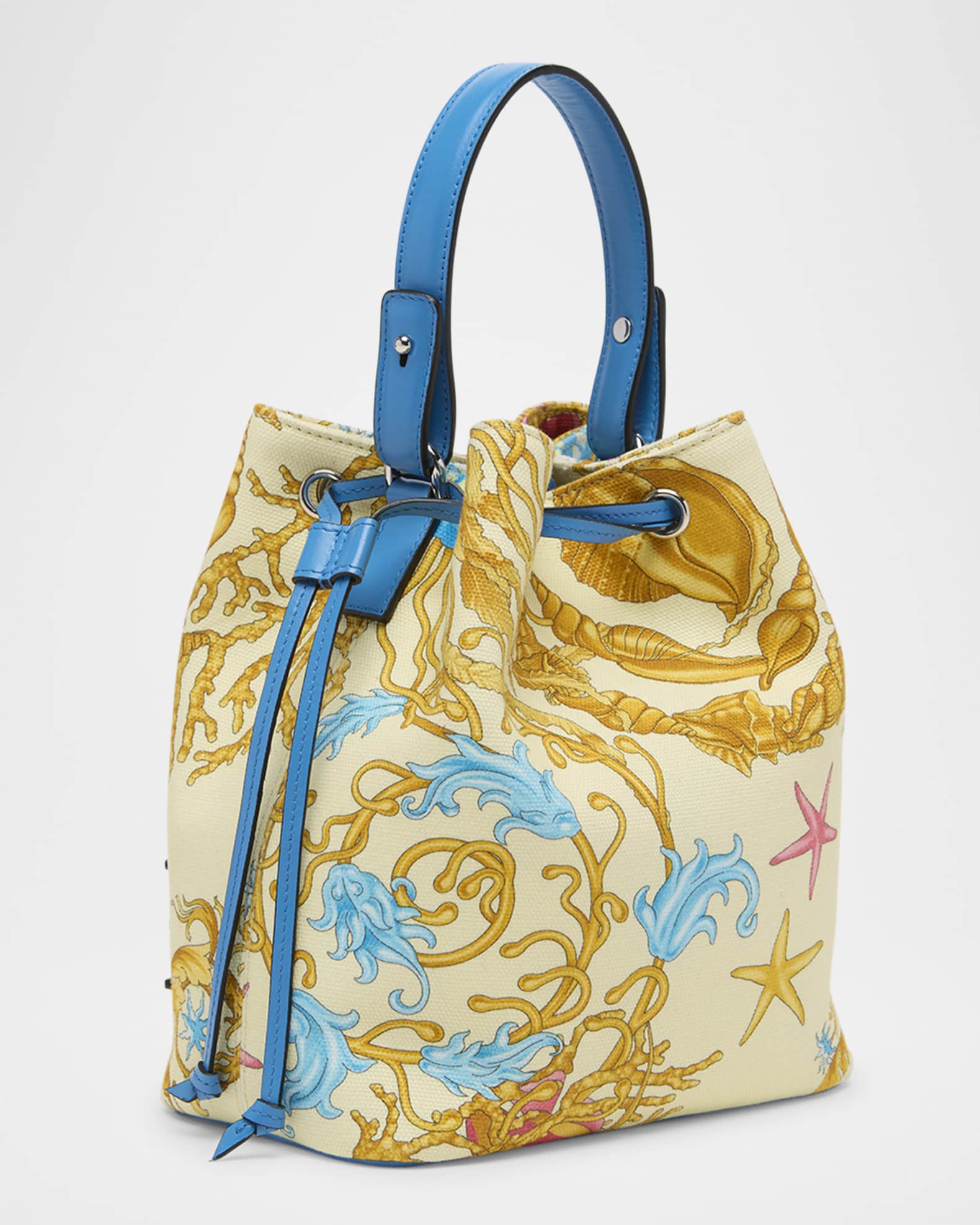 Versace La Medusa Sea Life Printed Bucket Bag | Neiman Marcus