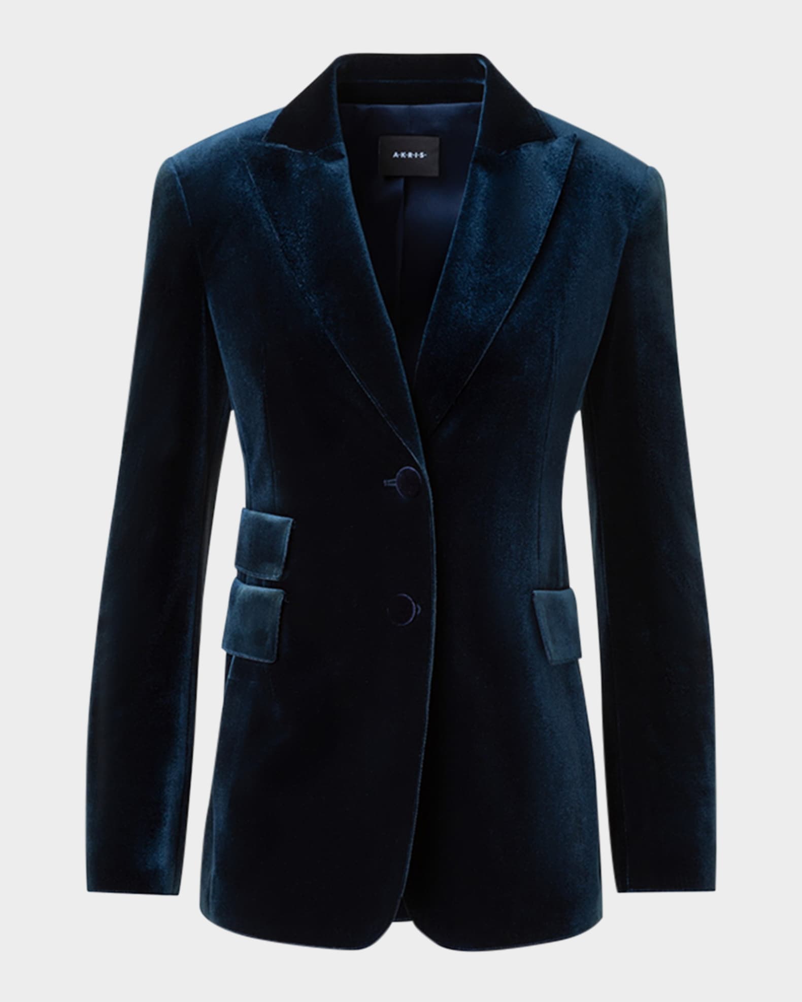 Akris Percival Techno Velvet Stretch Single-Breasted Jacket