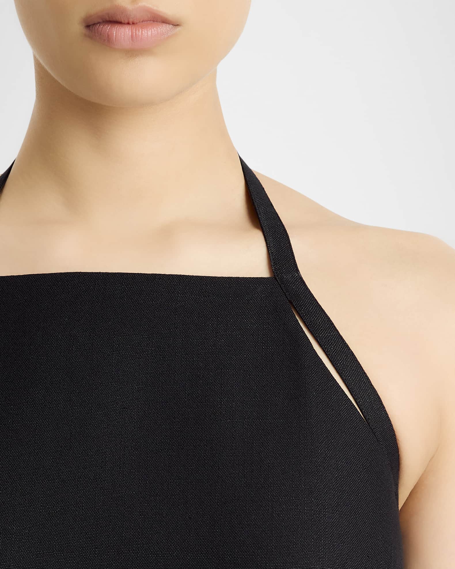 Vince Women's Apron Halter Midi Dress - Black - Size 6