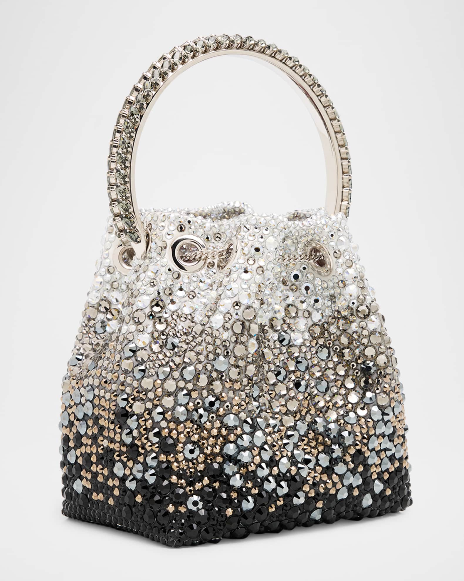 Jimmy Choo Bon Bon Ombre Crystal Top-Handle Bucket Bag