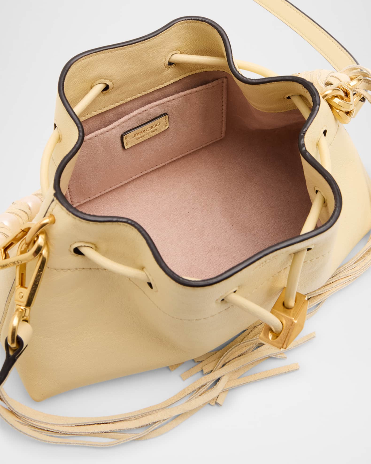 Jimmy Choo Cinch Small Pearly-Embellished Leather Shoulder