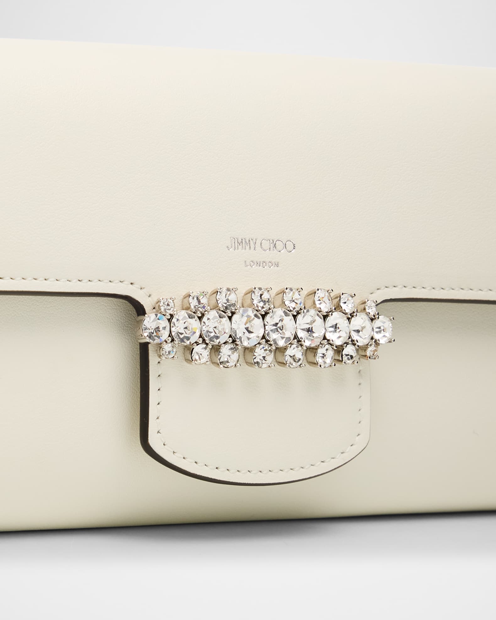 Jimmy Choo Bing Crystal-Embellished Wallet with Chain