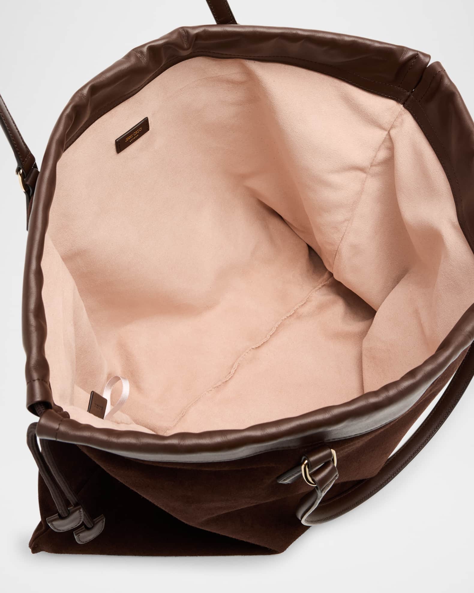 Jimmy Choo Large Suede Drawstring Tote Bag | Neiman Marcus