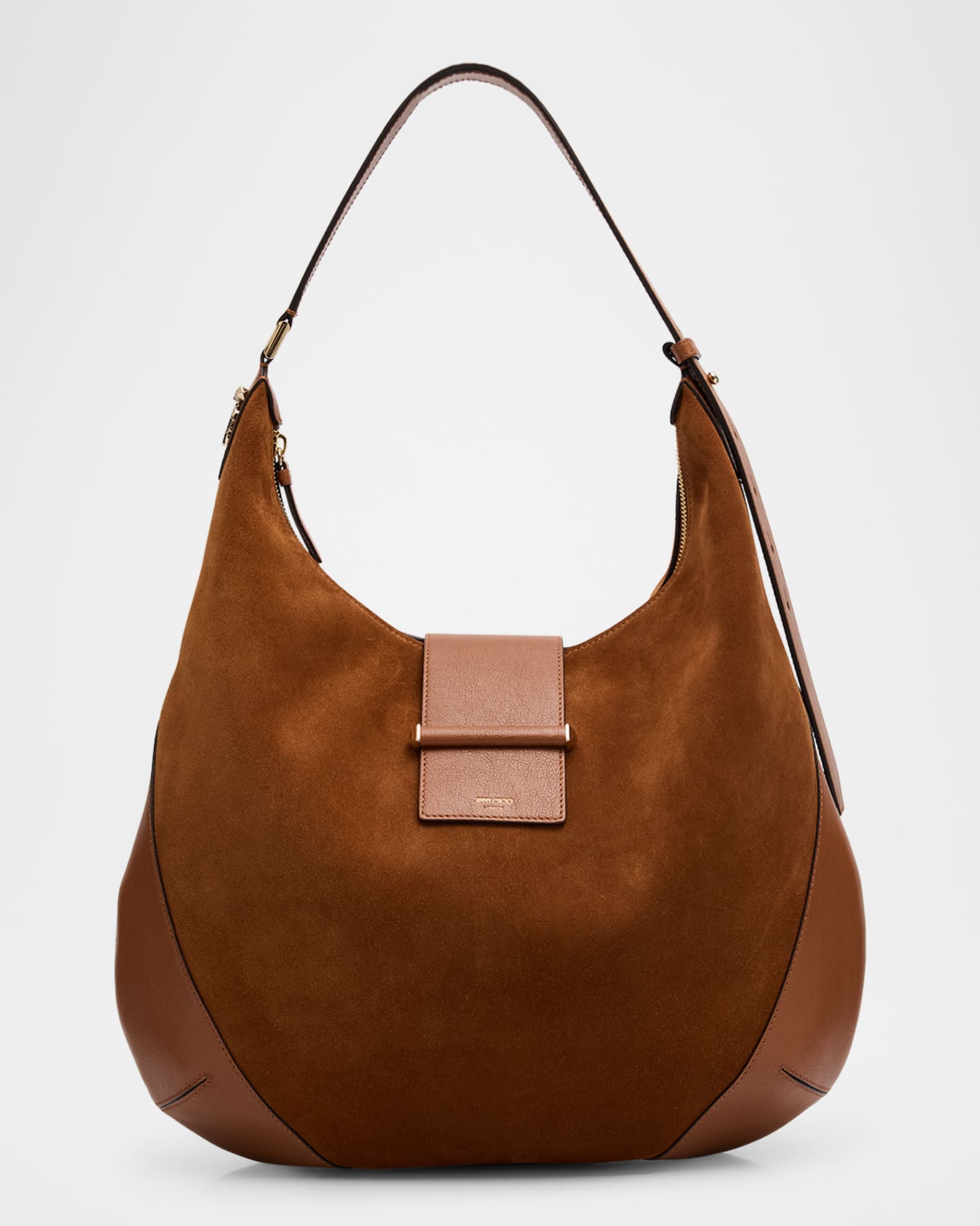 Jimmy Choo Bar Medium Suede & Leather Hobo Bag | Neiman Marcus