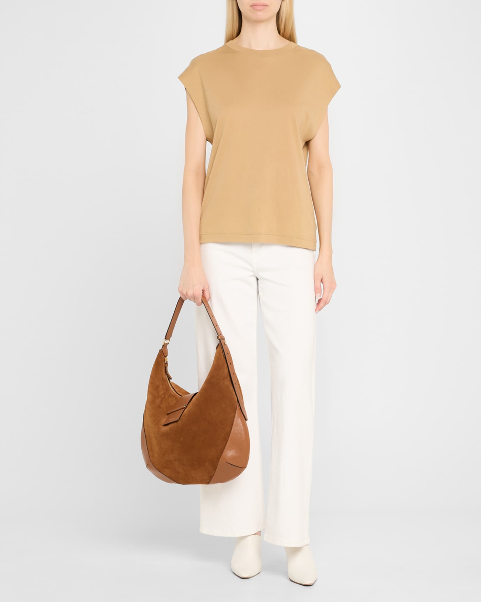 Jimmy Choo Bar Medium Suede & Leather Hobo Bag | Neiman Marcus